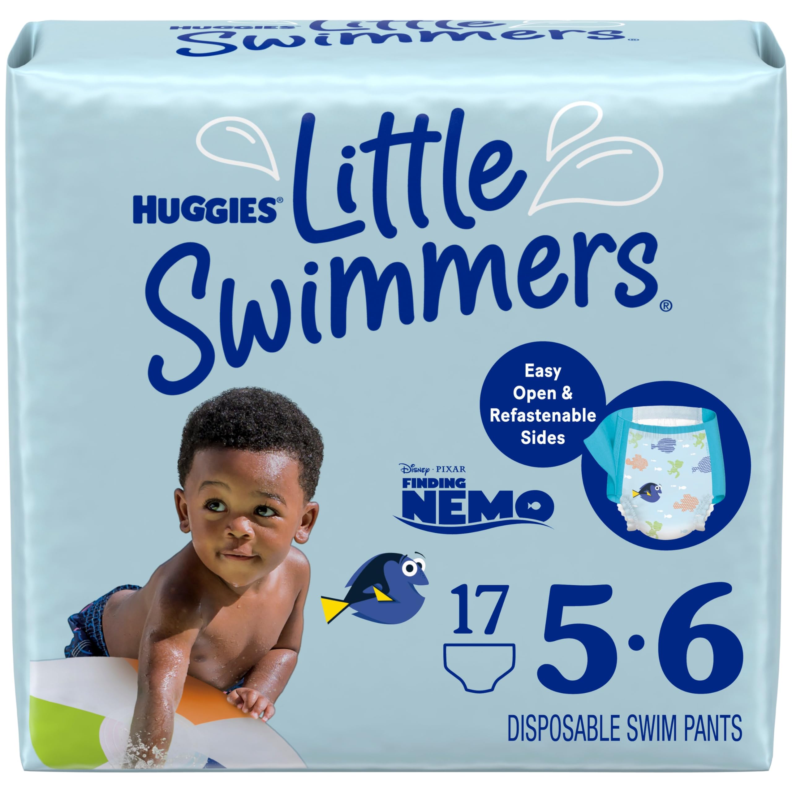 Huggies Little Swimmers Disposable Swim Diapers, Size 5-6 (32+ lbs), 17 Ct Huggies