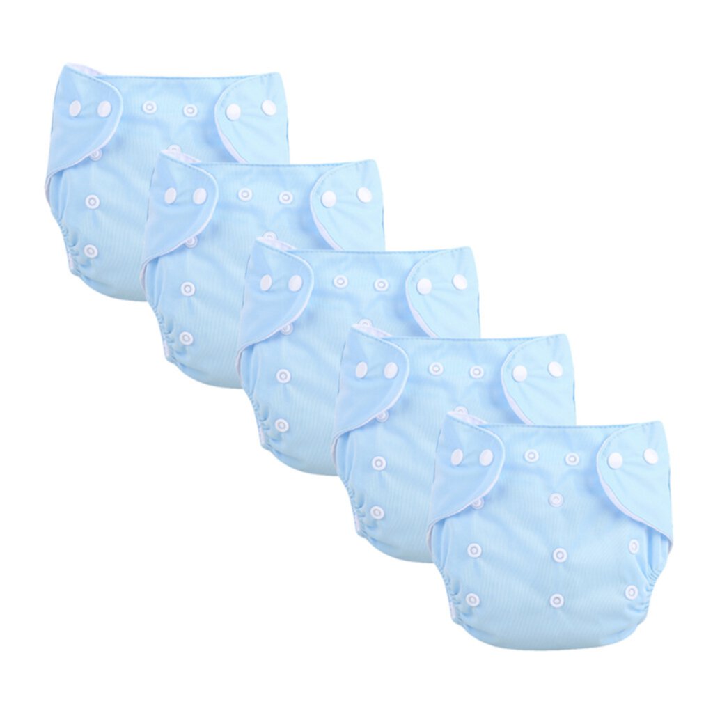 Bargain Clearance Diaper, Kebnk001 Waterproof And Leakproof Adjustable Cloth Diapers Breathable Washable Diapers 5Pc Thin Blue, Blue, 5 Pc Diaper, Polyester, 7.8*7.02*1.17In, Meiiso Meiiso