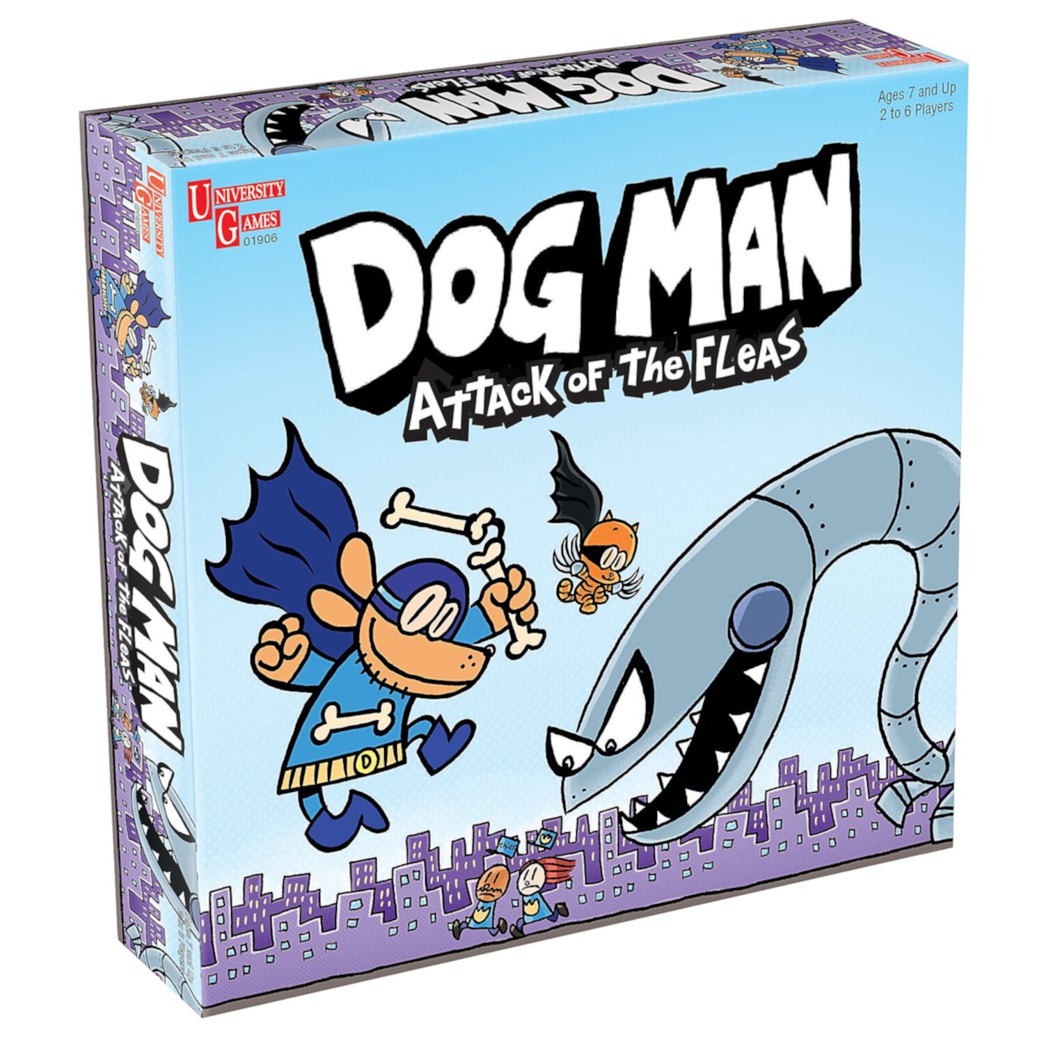 University Games | Dog Man Attack of The FLEAS Cooperative Board Game Based On The Popular Dog Man Book Series by DAV Pilkey for 2 to 6 Players Ages 6 and Up University Games