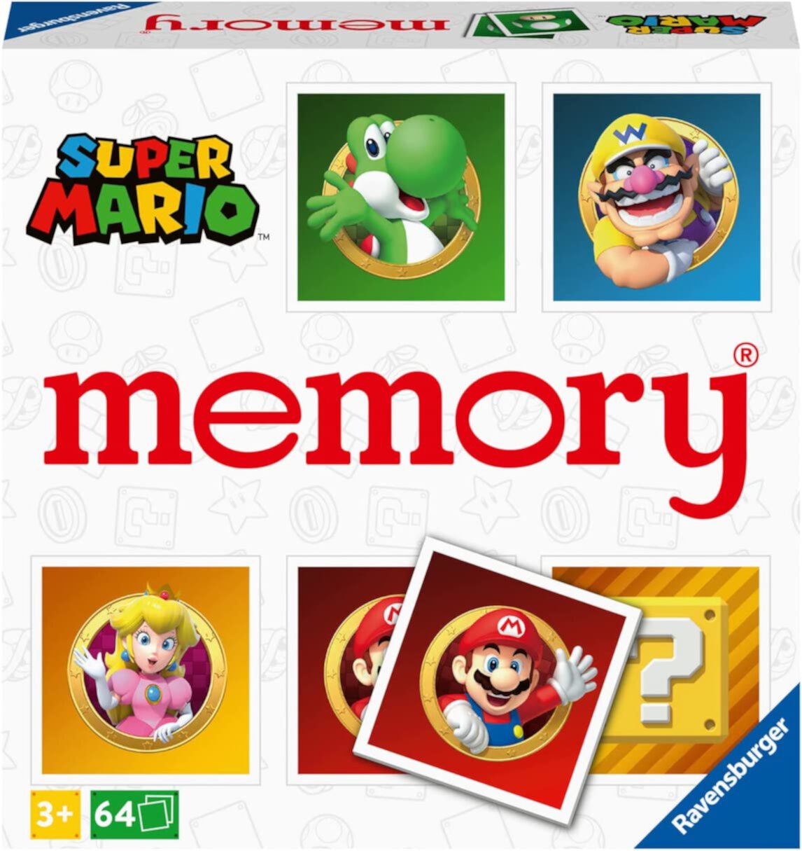 Ravensburger Super Mario Large Memory - Matching Picture Snap Pairs Game for Kids Age 3 Years and Up Ravensburger