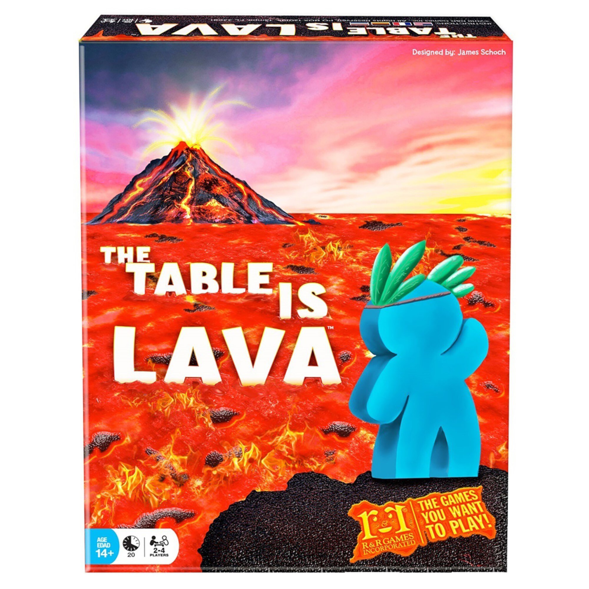 The Table Is Lava - R&R Games, Card Throwing Meeple Game, Dexterity, Ages 14+, 2-4 Players R&R Games