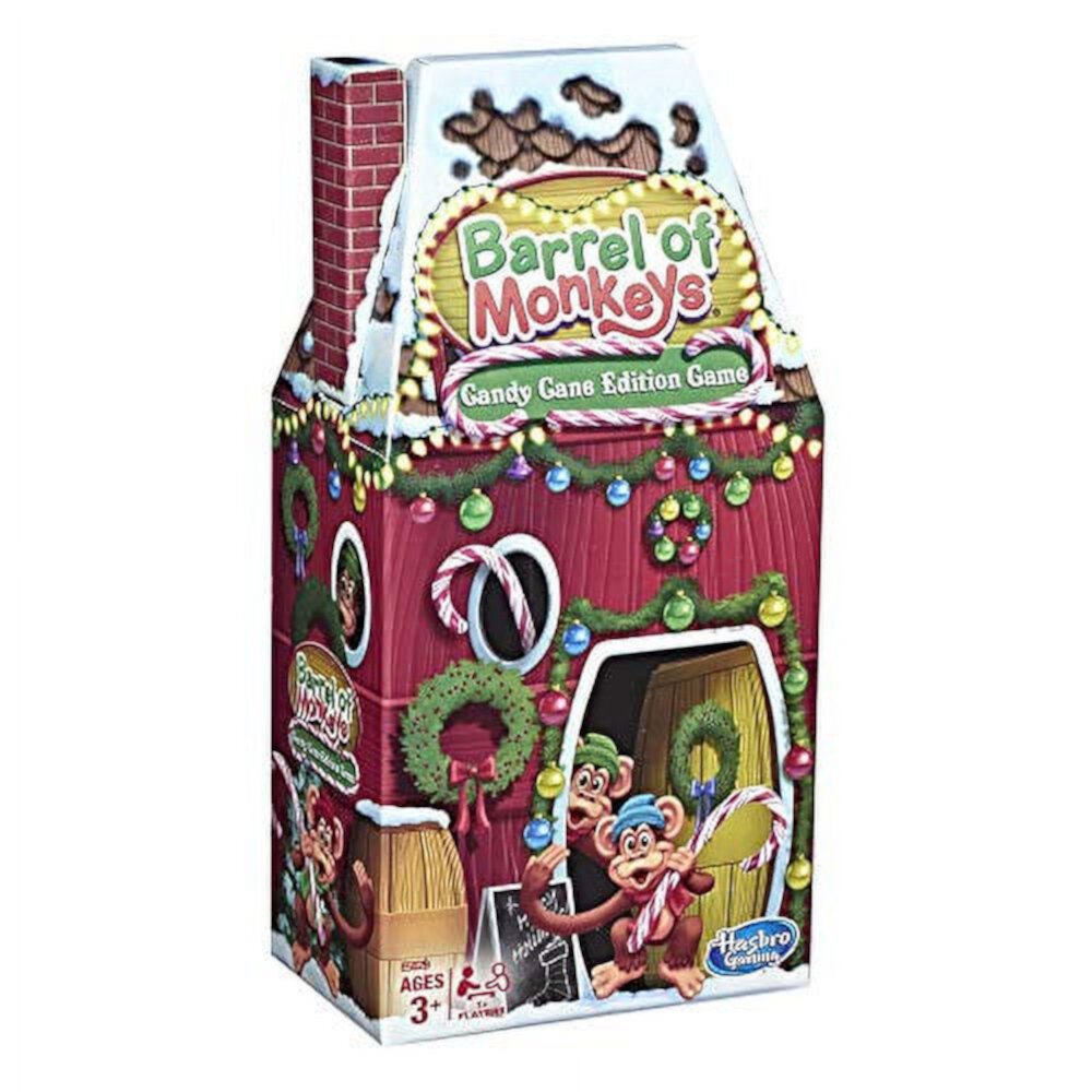 Hasbro Gaming Barrel of Monkeys: Candy Cane Holiday Edition Game for Kids Ages 3+ HASBRO