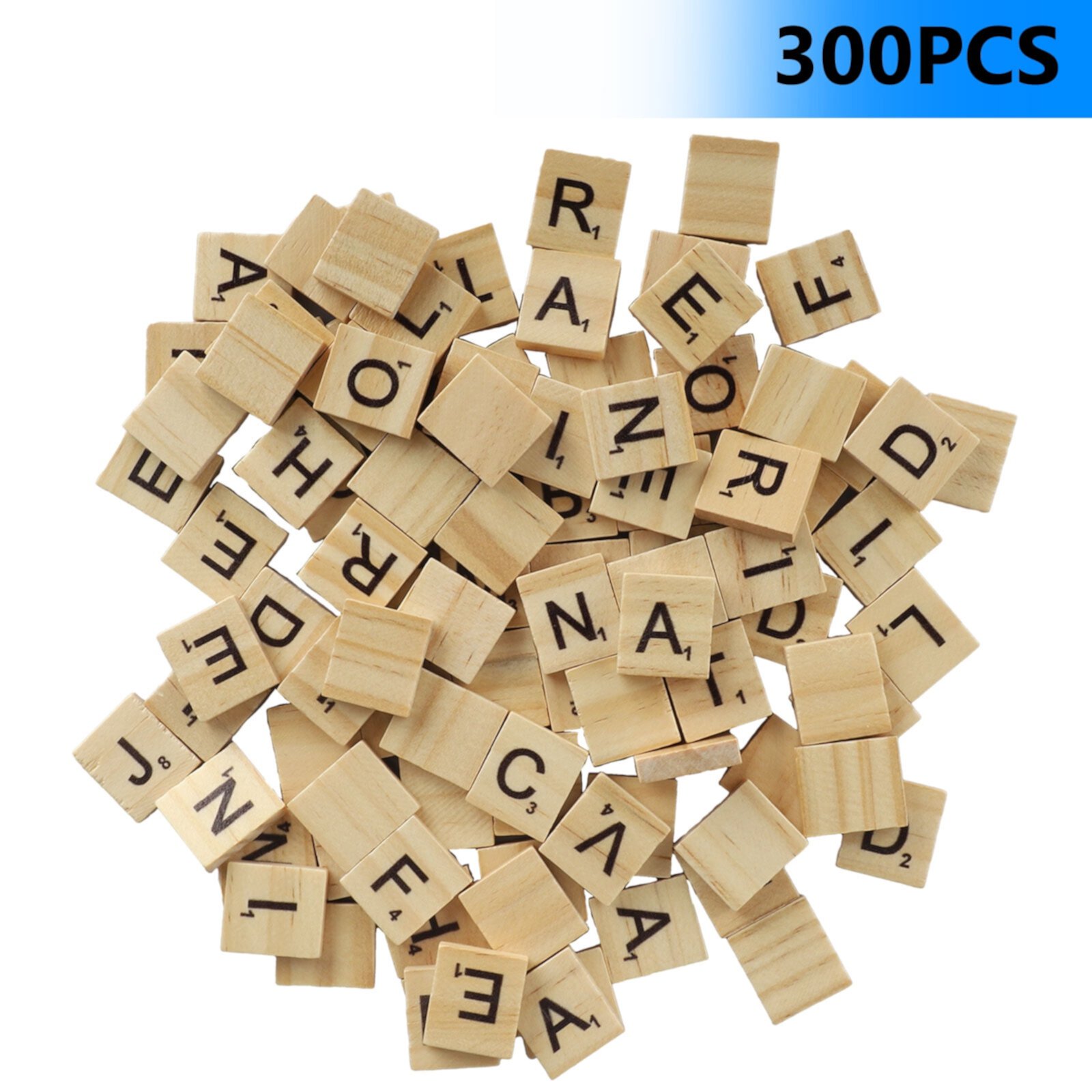 400PCS Scrabble Wood Tiles Pieces Full Sets 100 Letters Wooden Replacement Pick NSI