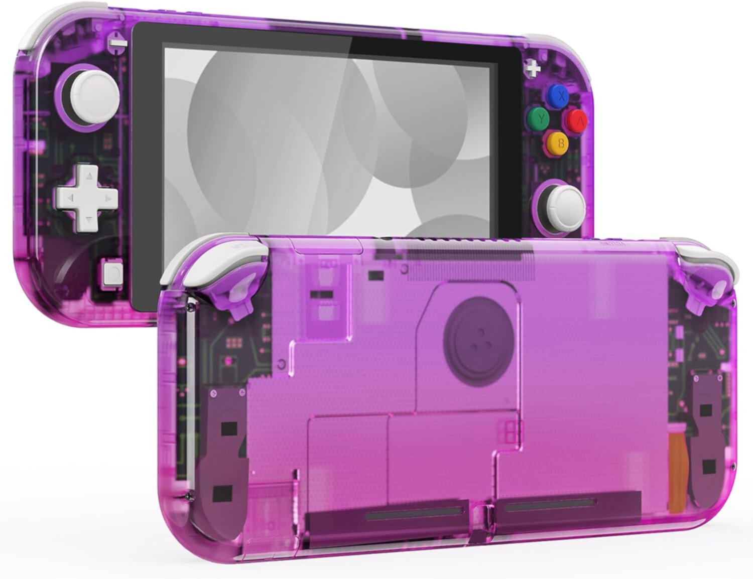 eXtremeRate Gradient Translucent Purple Rose Red DIY Replacement Shell for Nintendo Switch Lite, NSL Handheld Controller Housing w/Screen Protector, Custom Case Cover for Nintendo Switch Lite EXtremeRate