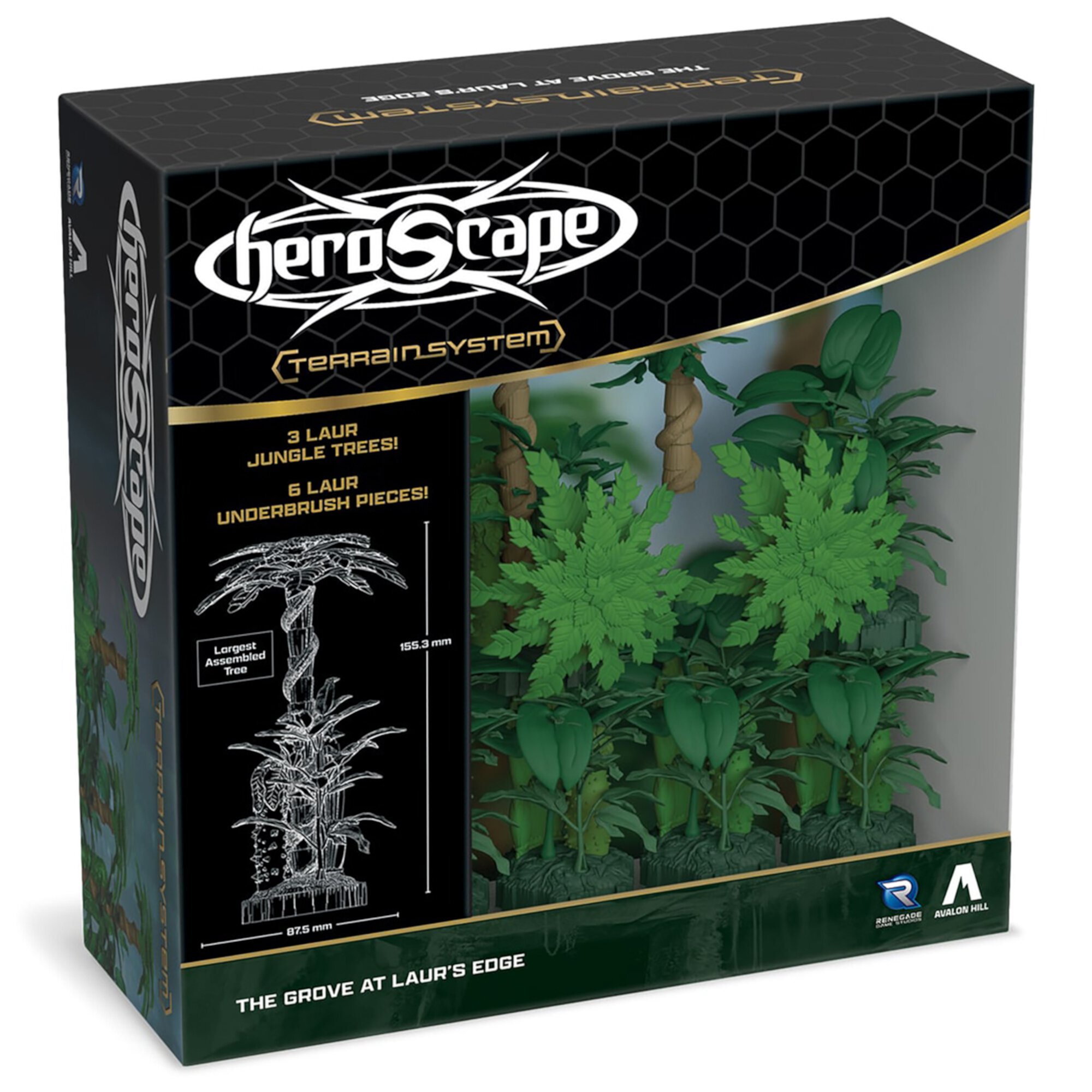 Renegade Game Studios: Heroscape - The Grove at Laur's Edge Terrain Expansion - Game Accessory Pack, Build Jungle Environments, 3 Trees & 6 Underbrush Renegade Game