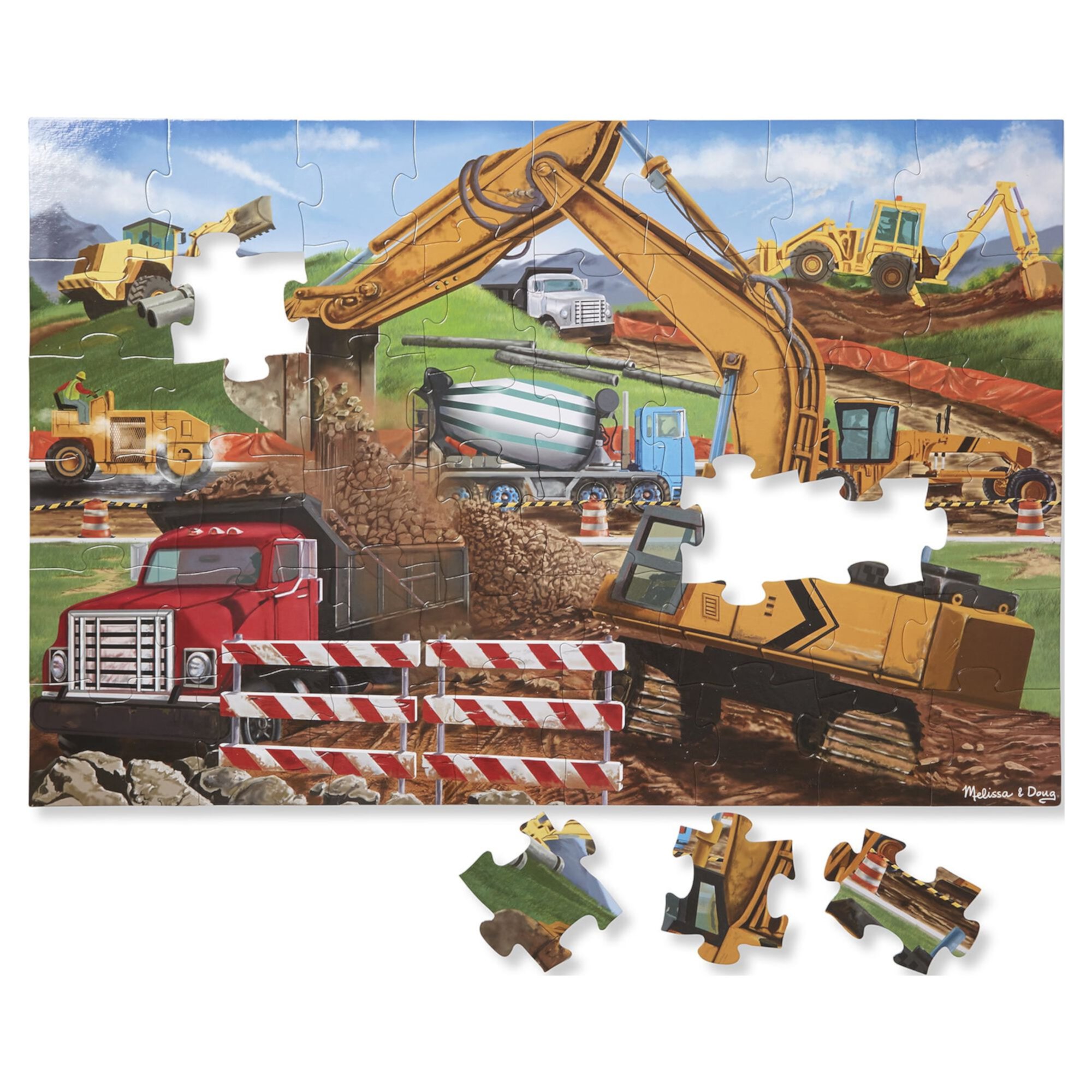 Melissa & Doug Building Site Jumbo Jigsaw Floor Puzzle - 48 pcs - FSC Certified Melissa & Doug