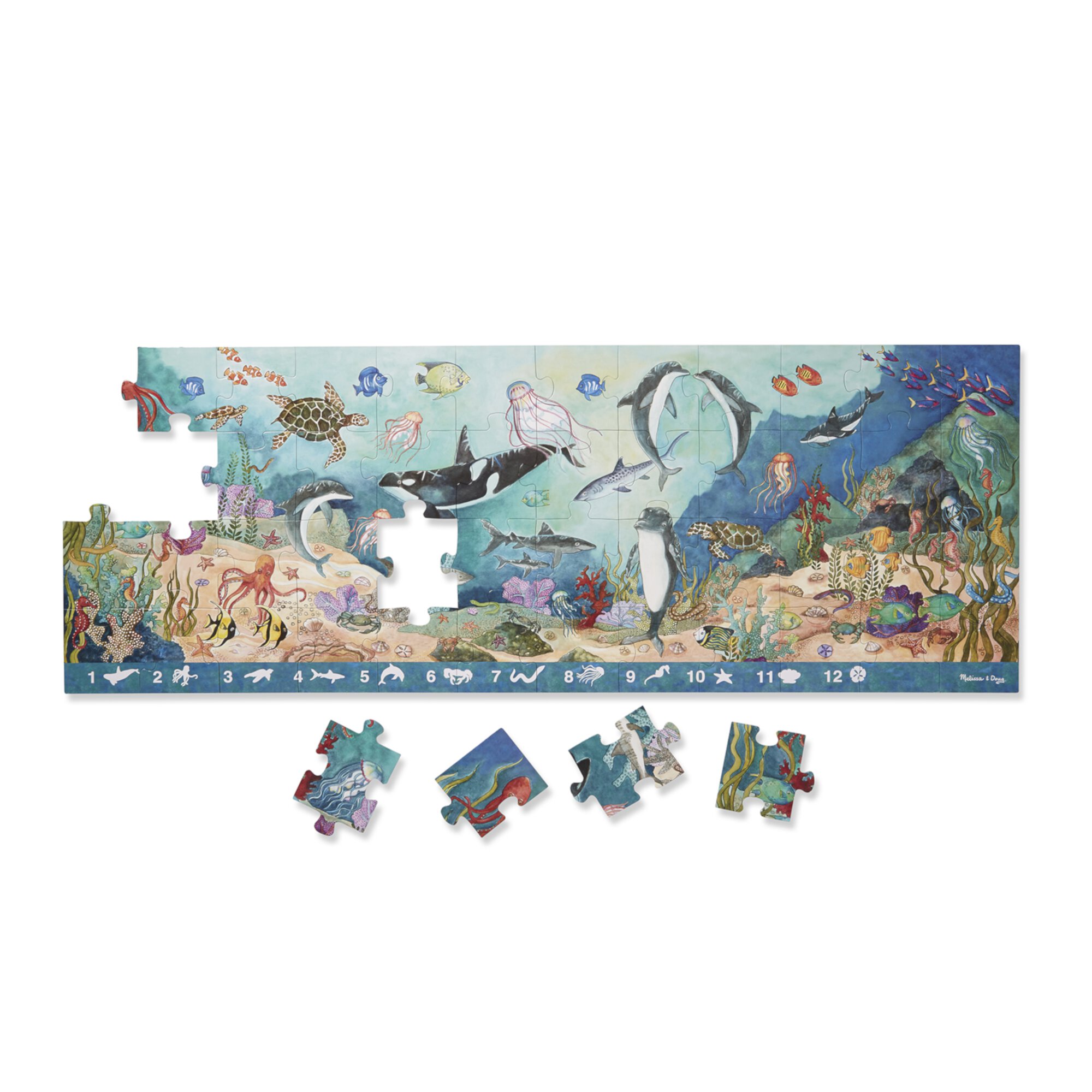 Melissa & Doug Search and Find Beneath the Waves Floor Puzzle (48 pcs, over 4 feet long) - FSC Certified Melissa & Doug