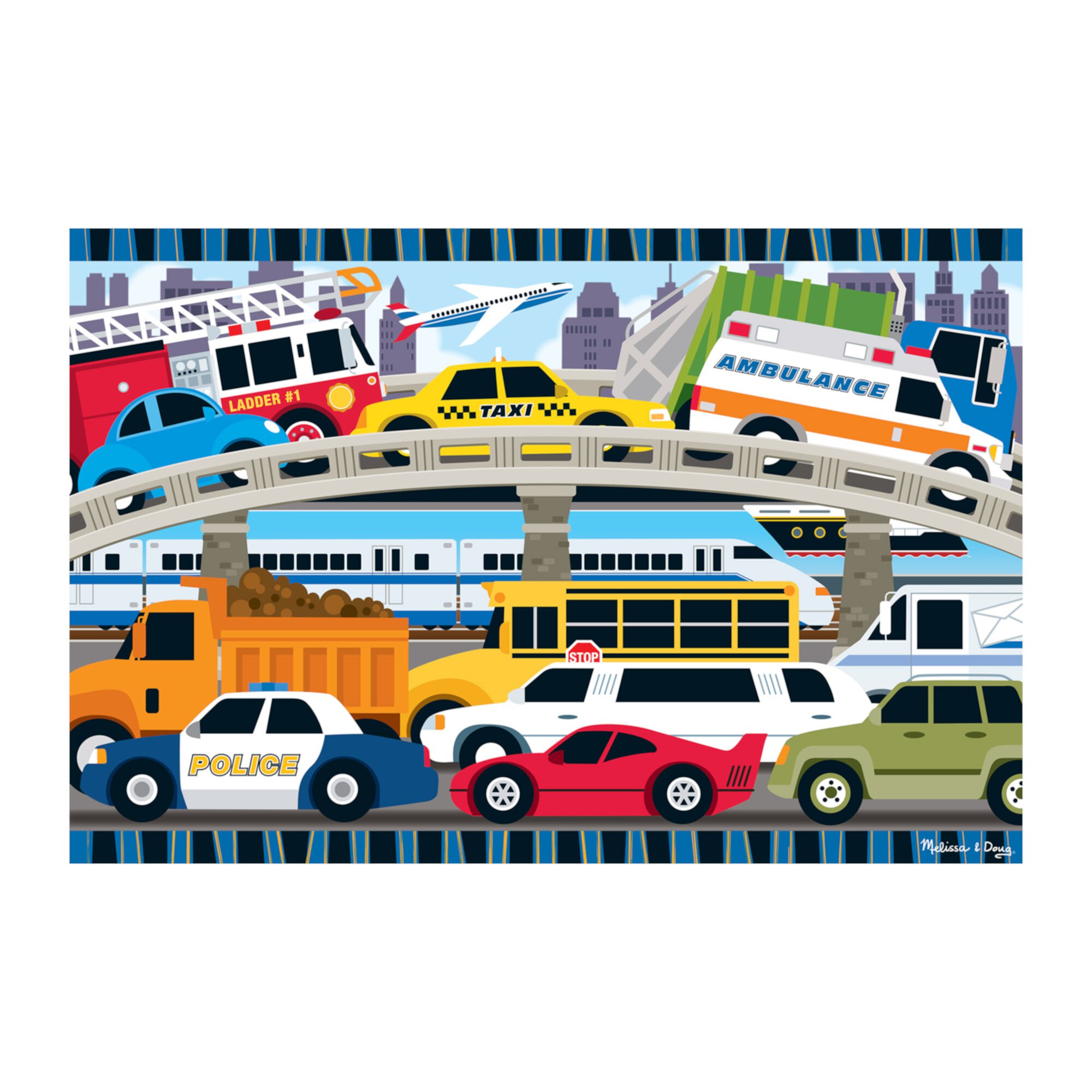 Melissa & Doug Traffic Jam Jumbo Jigsaw Floor Puzzle (24 pcs, 2 x 3 feet long) - FSC Certified Melissa & Doug