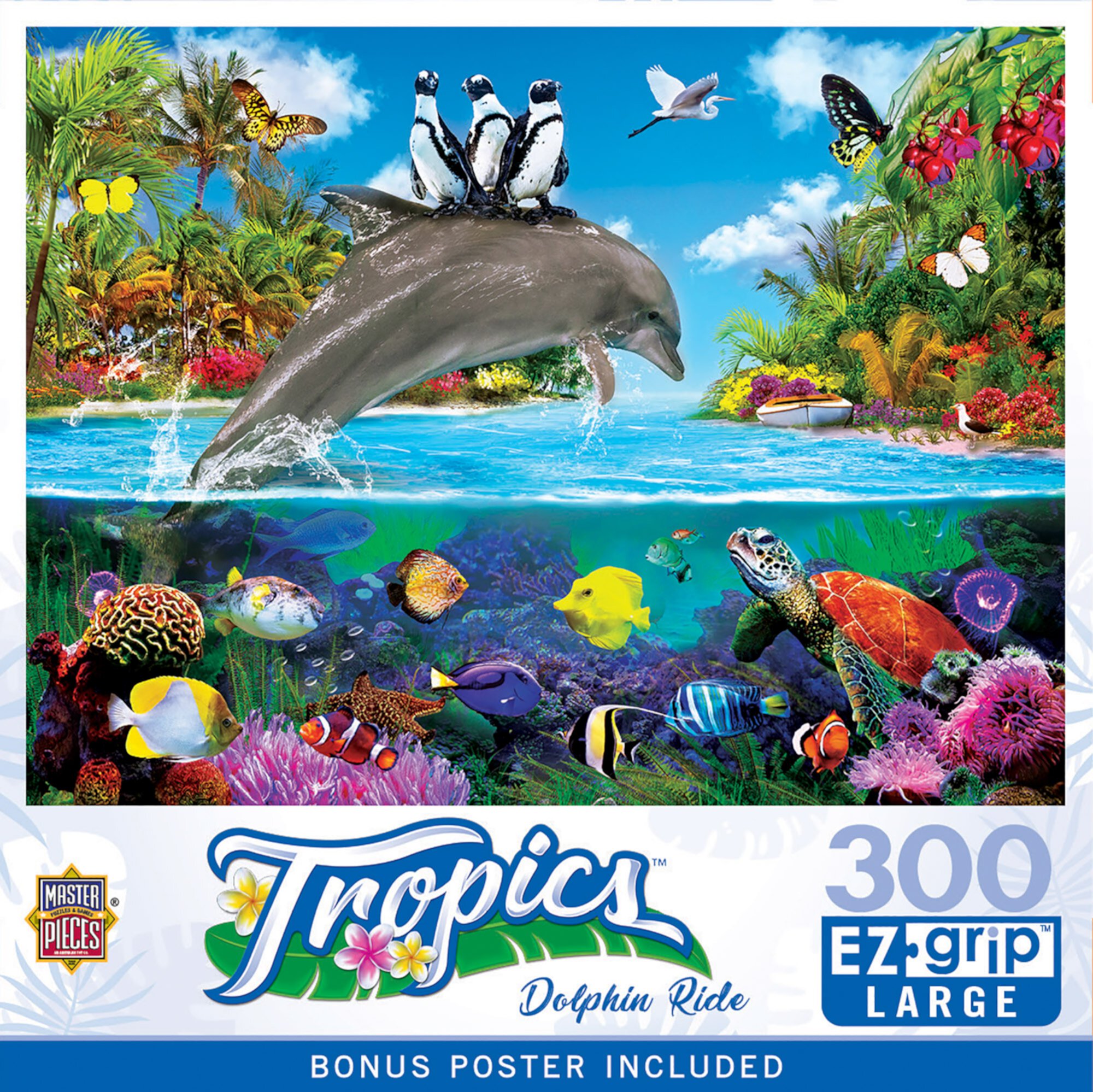 MasterPieces 300 Piece EZ Grip Jigsaw Puzzle - Dolphin Ride - 18"x24" Visit the MasterPieces Store