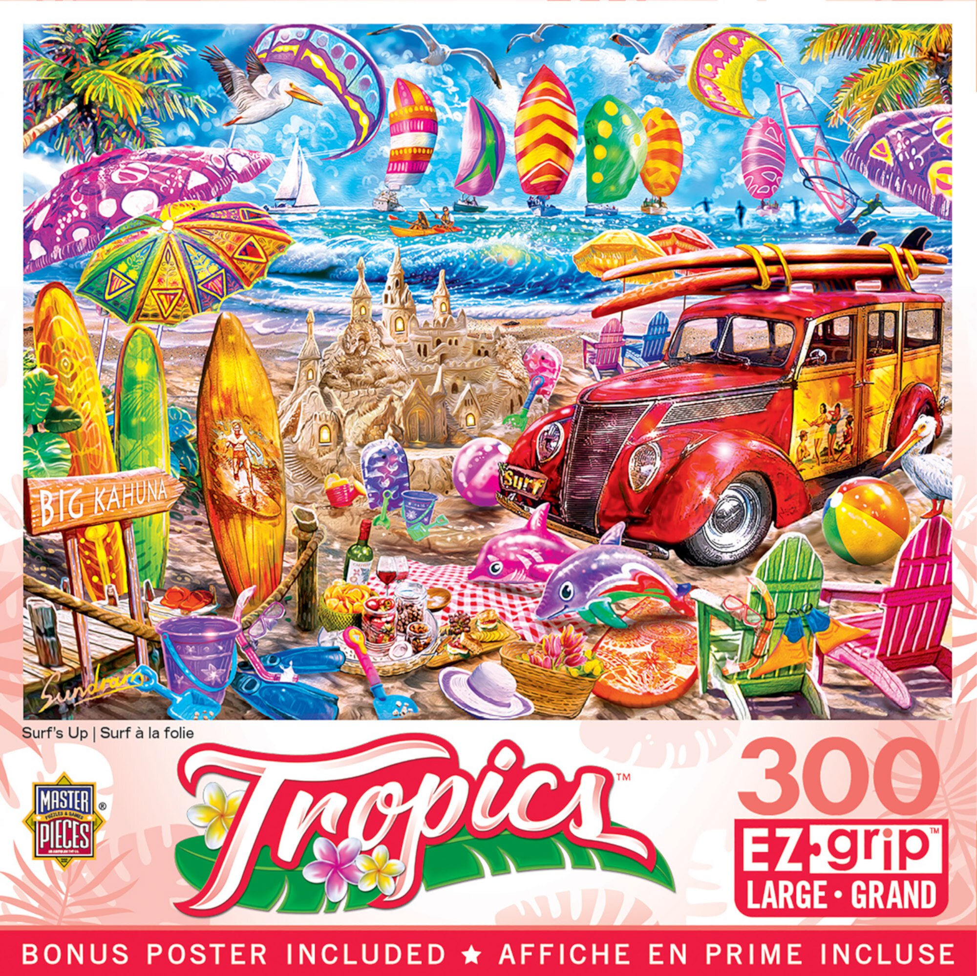 MasterPieces 300 Piece EZ Grip Jigsaw Puzzle - Surf's Up - 18"x24" Visit the MasterPieces Store