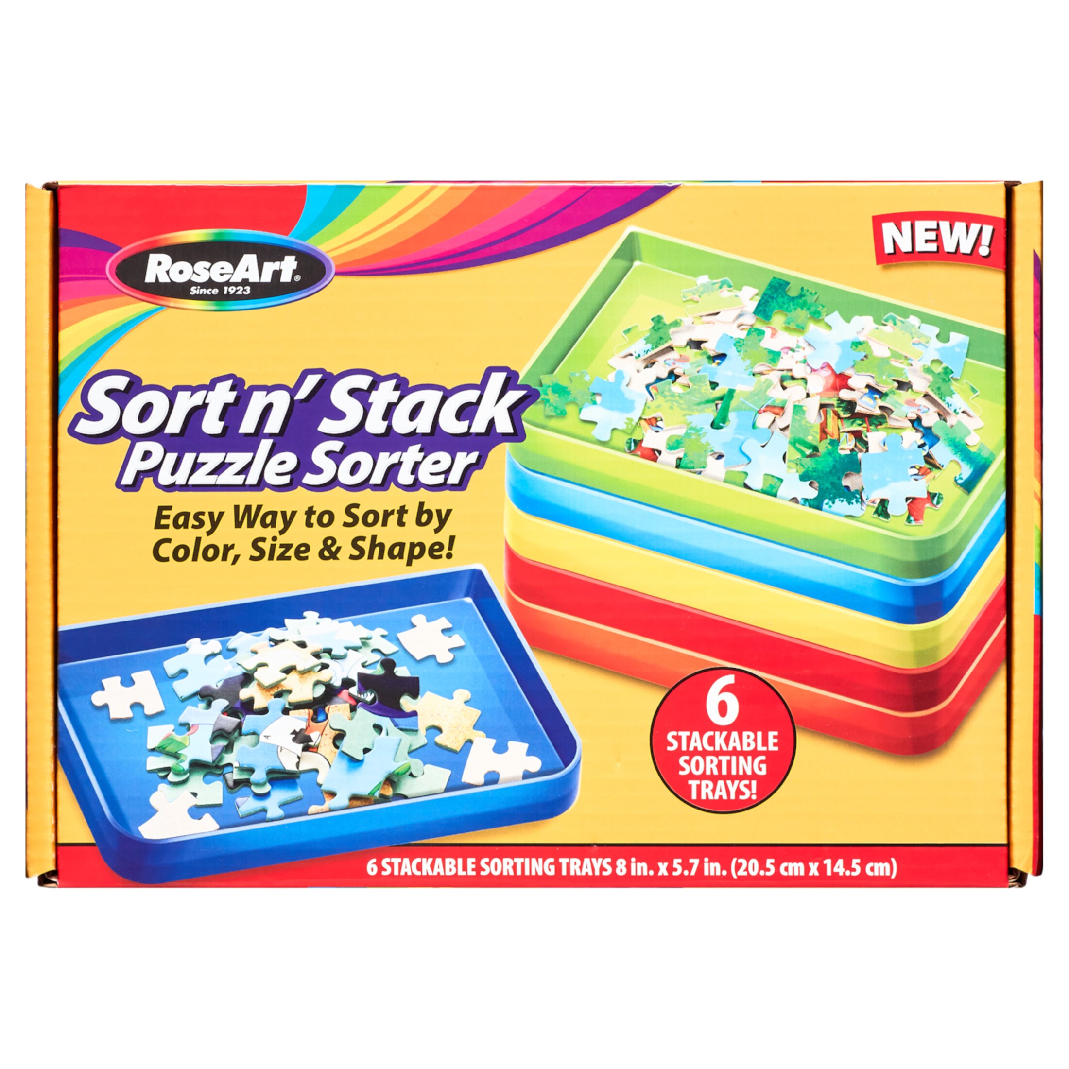 Cra-Z-Art Sort 'N Stack High-Gloss Finish Plastic Puzzle Sorting Trays, Multicolor 6 Pack Cra-Z-Art