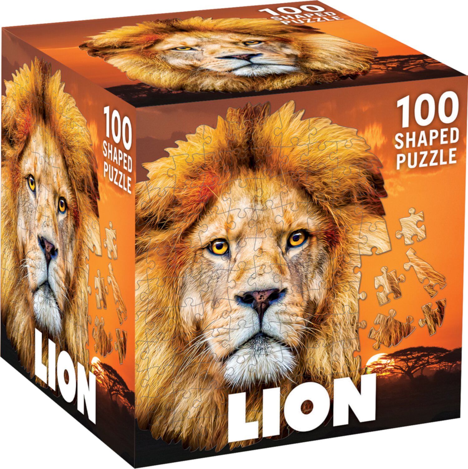 MasterPieces 100 Piece Shaped Jigsaw Puzzle for Kids - Lion - 10.62"x12.1" Visit the MasterPieces Store