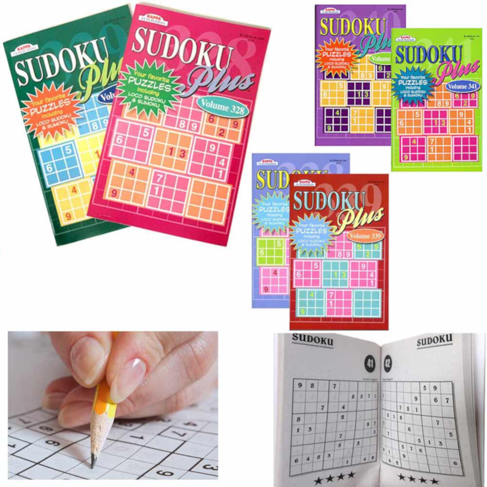 4 Pc Sudoku Puzzle Books Sumoku Collection Number Find Solving Large Print Fun AllTopBargains