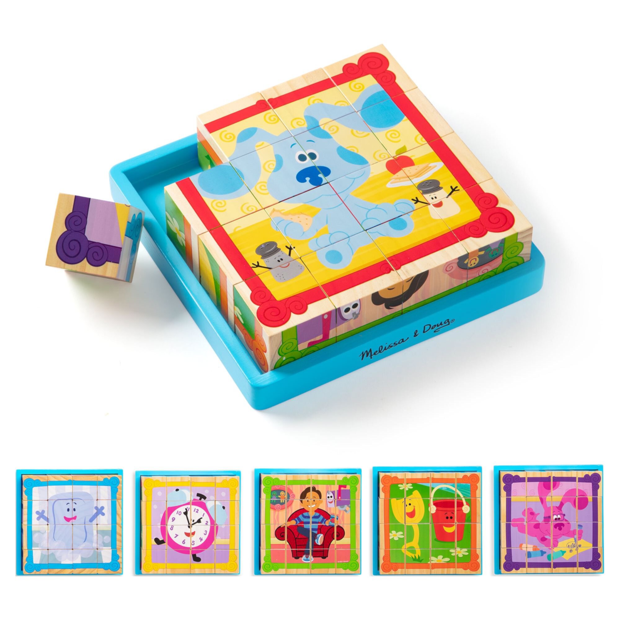 Melissa & Doug Blue's Clues & You! Wooden Cube Puzzle (16 Pieces) Melissa & Doug