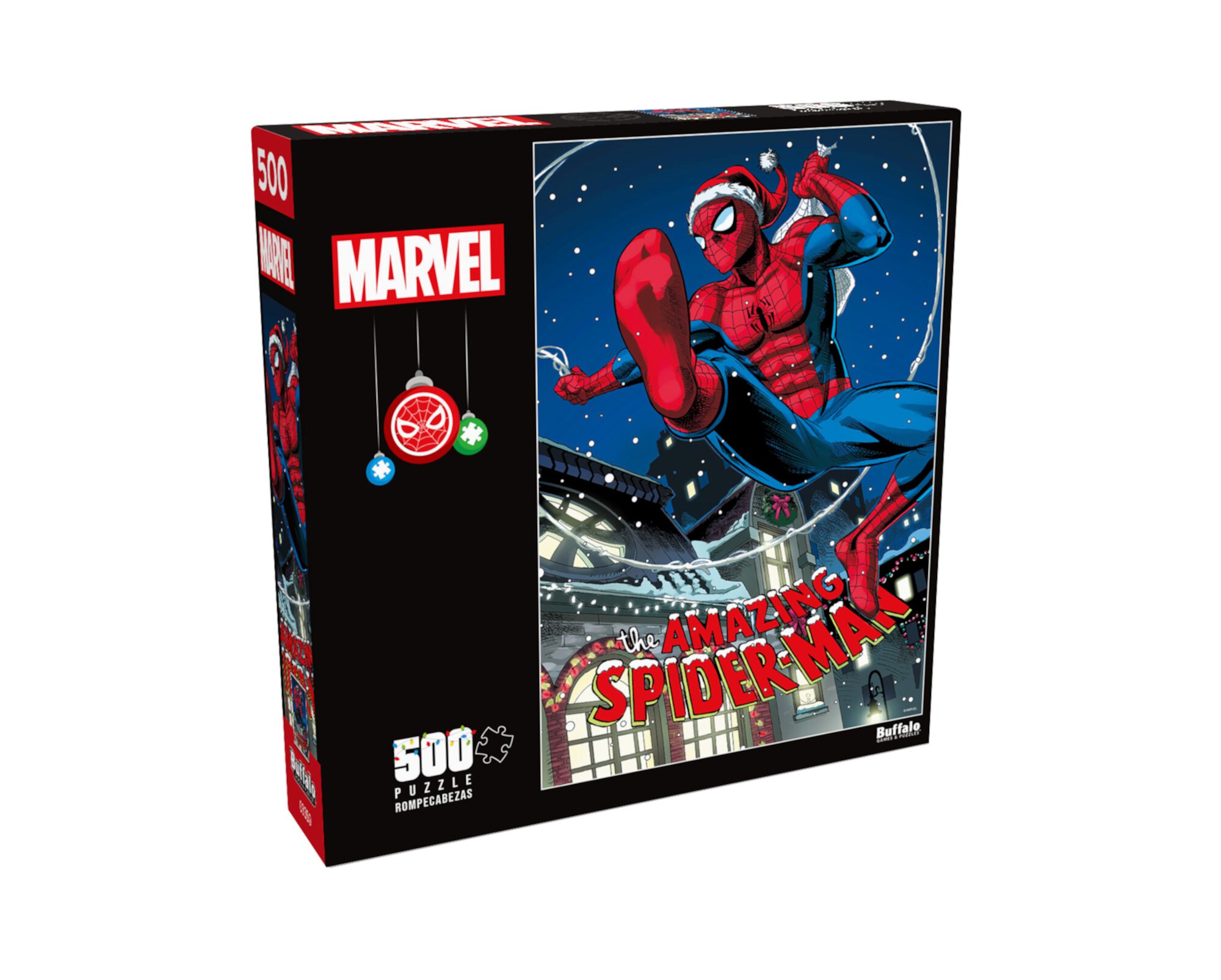 Buffalo Games Marvel Swinging Into The Holidays 500-Piece Interlocking Jigsaw Puzzle for Adults Ages 14+ Buffalo Games