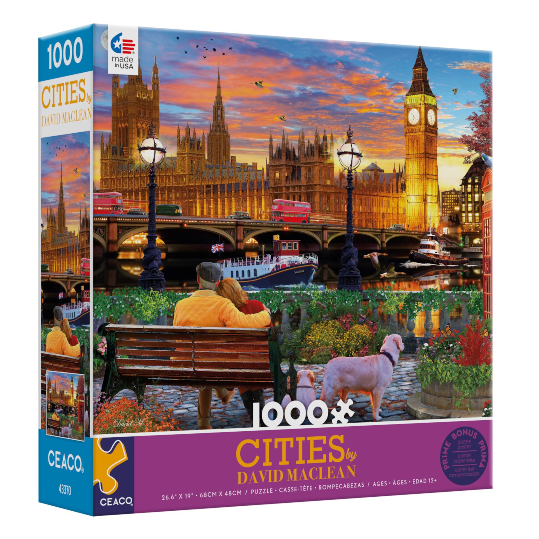 Ceaco - David Maclean Cities - On the Thames in London - 1000 Piece Interlocking Jigsaw Puzzle Ceaco