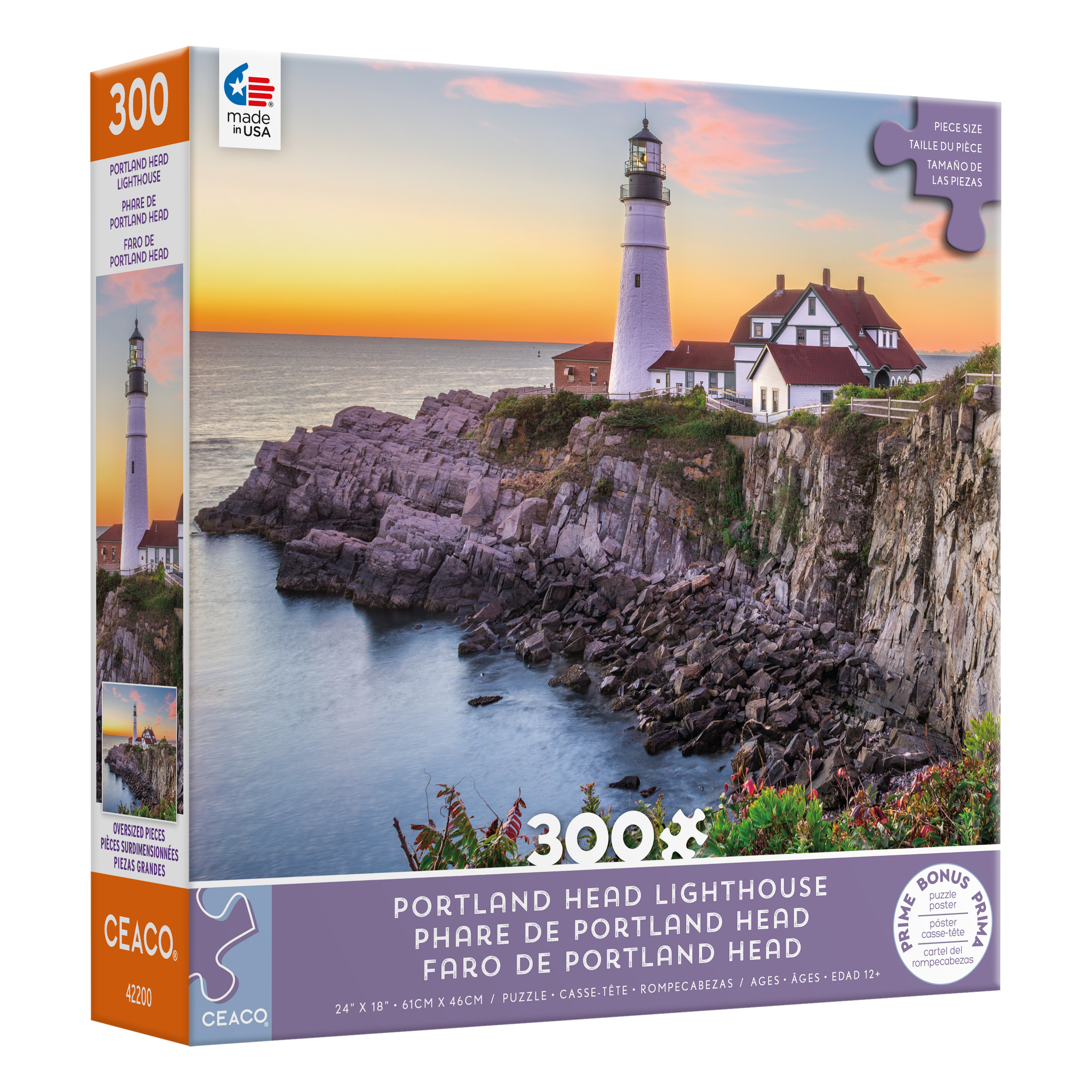 Ceaco Portland Head Lighthouse (Sepavo) 300 Piece Interlocking Jigsaw Puzzle Ceaco