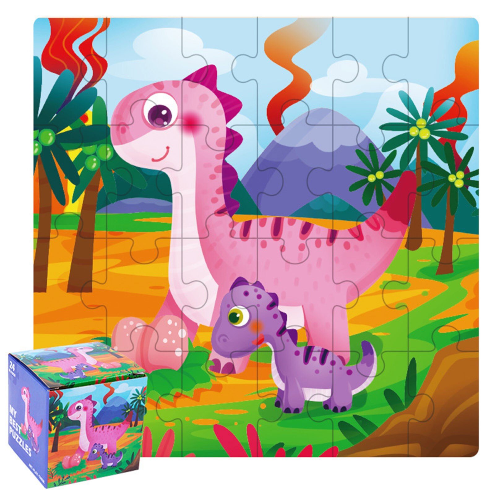 Darzheoy Jigsaw Puzzles for Kids Ages 3-6 Year Old 24 Piece Colorful Wooden Puzzles for Toddler Children Learning Educational Puzzles Toys for Boys and Girls Darzheoy