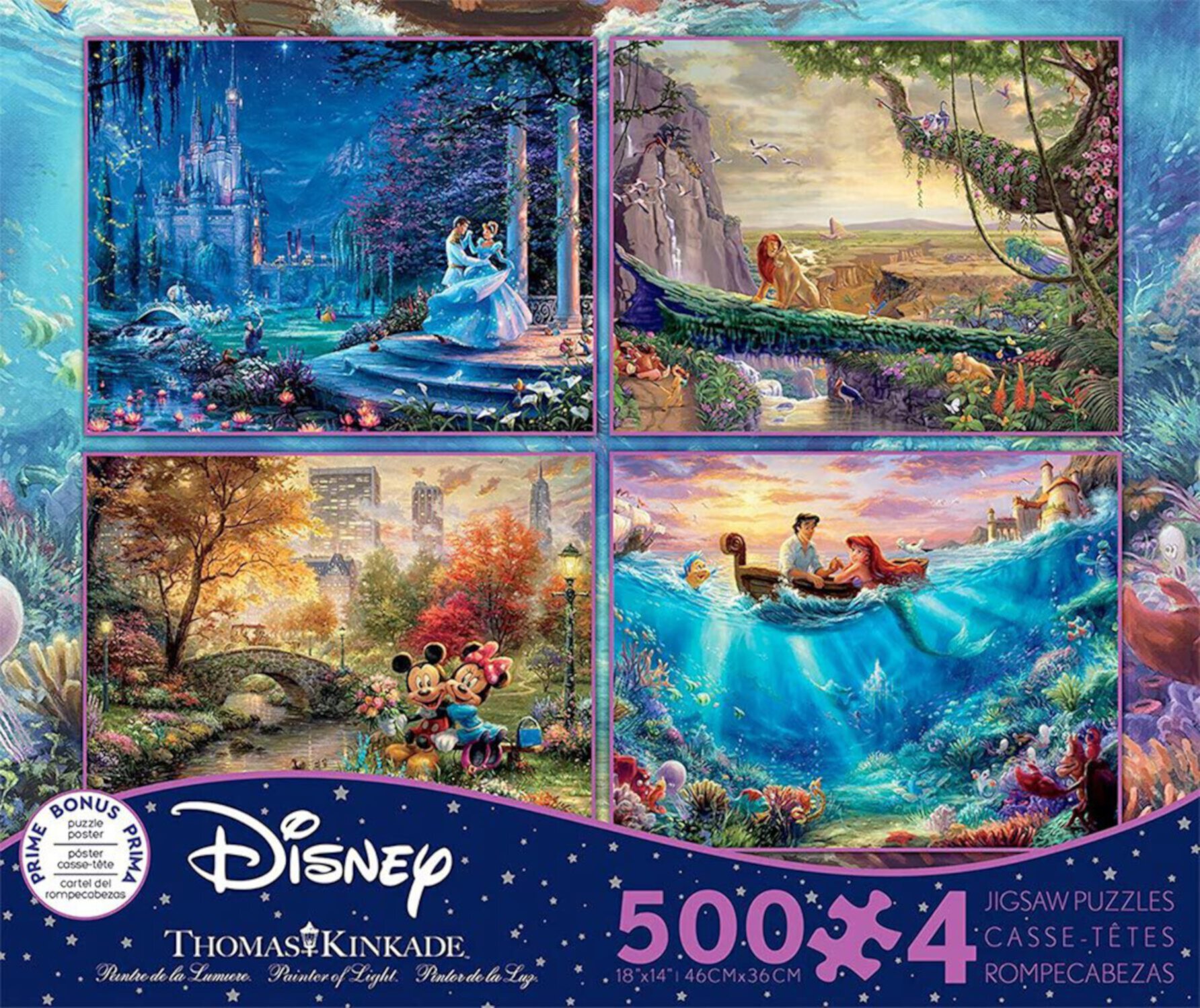 Ceaco - Thomas Kinkade - The Disney Collection - 4 In 1 Multipack - Jigsaw Puzzle Ceaco