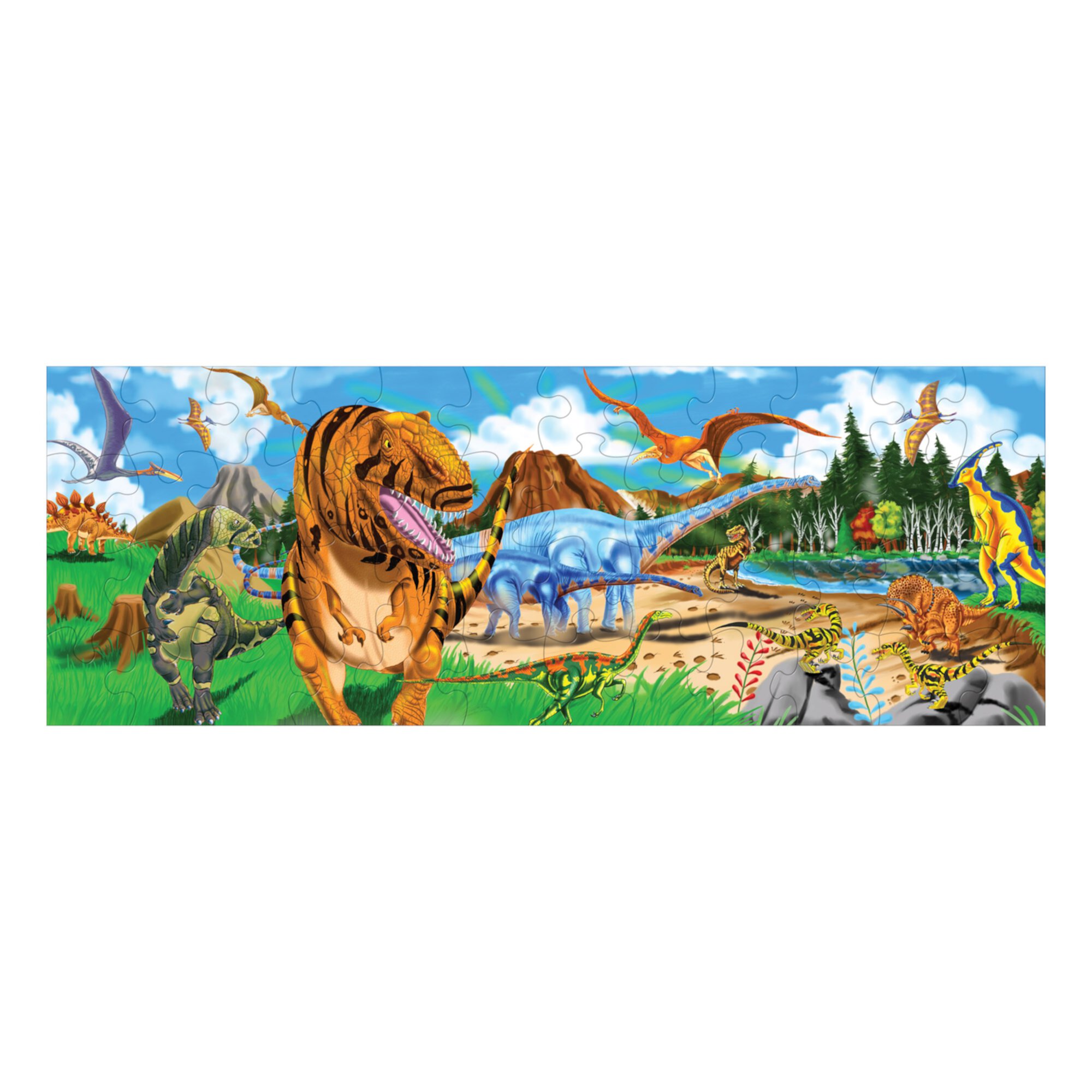 Melissa & Doug Land of Dinosaurs Floor Puzzle (48 pcs, 4 feet long) - FSC Certified Melissa & Doug