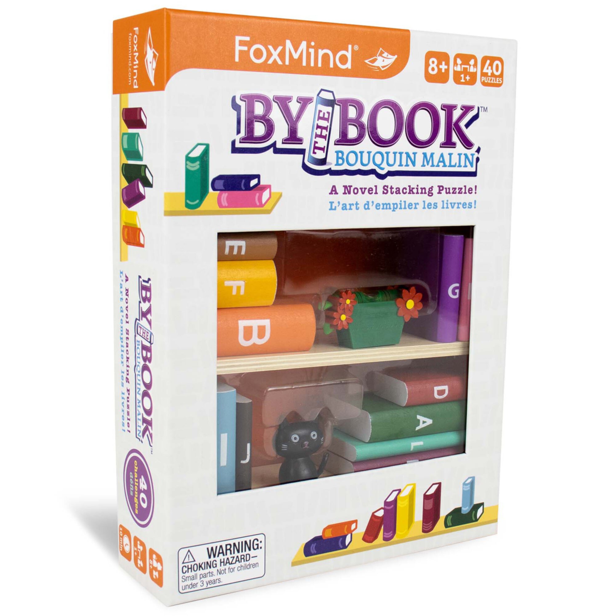 FoxMind Games: By The Book - A Novel Stacking Puzzle, Brainteaser Logic Thinking With 40 Challenges, Ages 8+, 1+ Player FoxMind