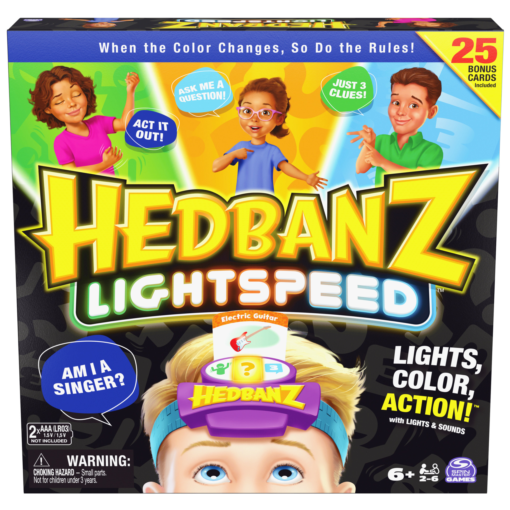 Hedbanz Lightspeed Game Walmart Exclusive with 25 Bonus Cards for Ages 6+ Spin Master Games