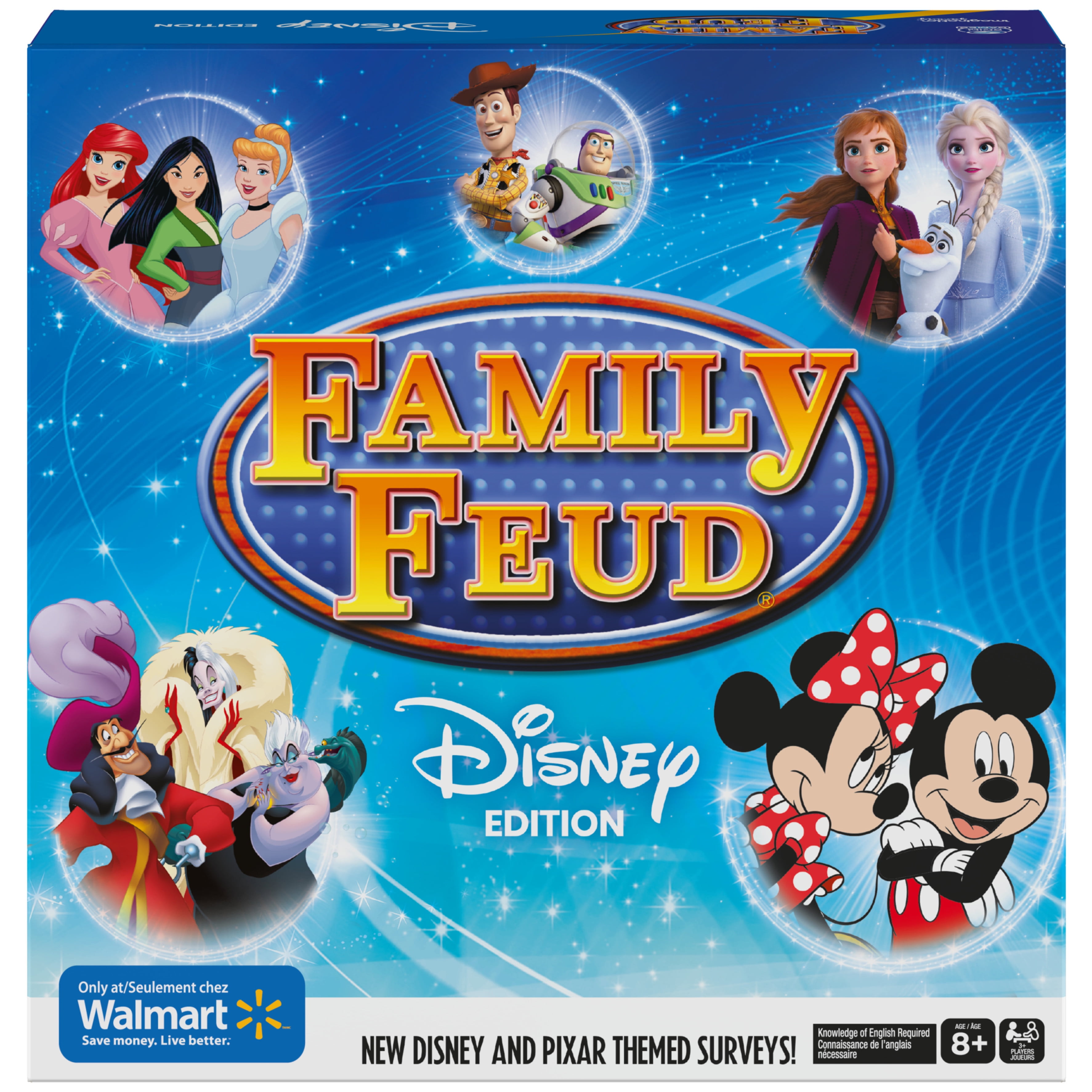 Family Feud Disney Edition, Family Party Game with Disney and Pixar Questions, Ages 8 and up Spin Master Games