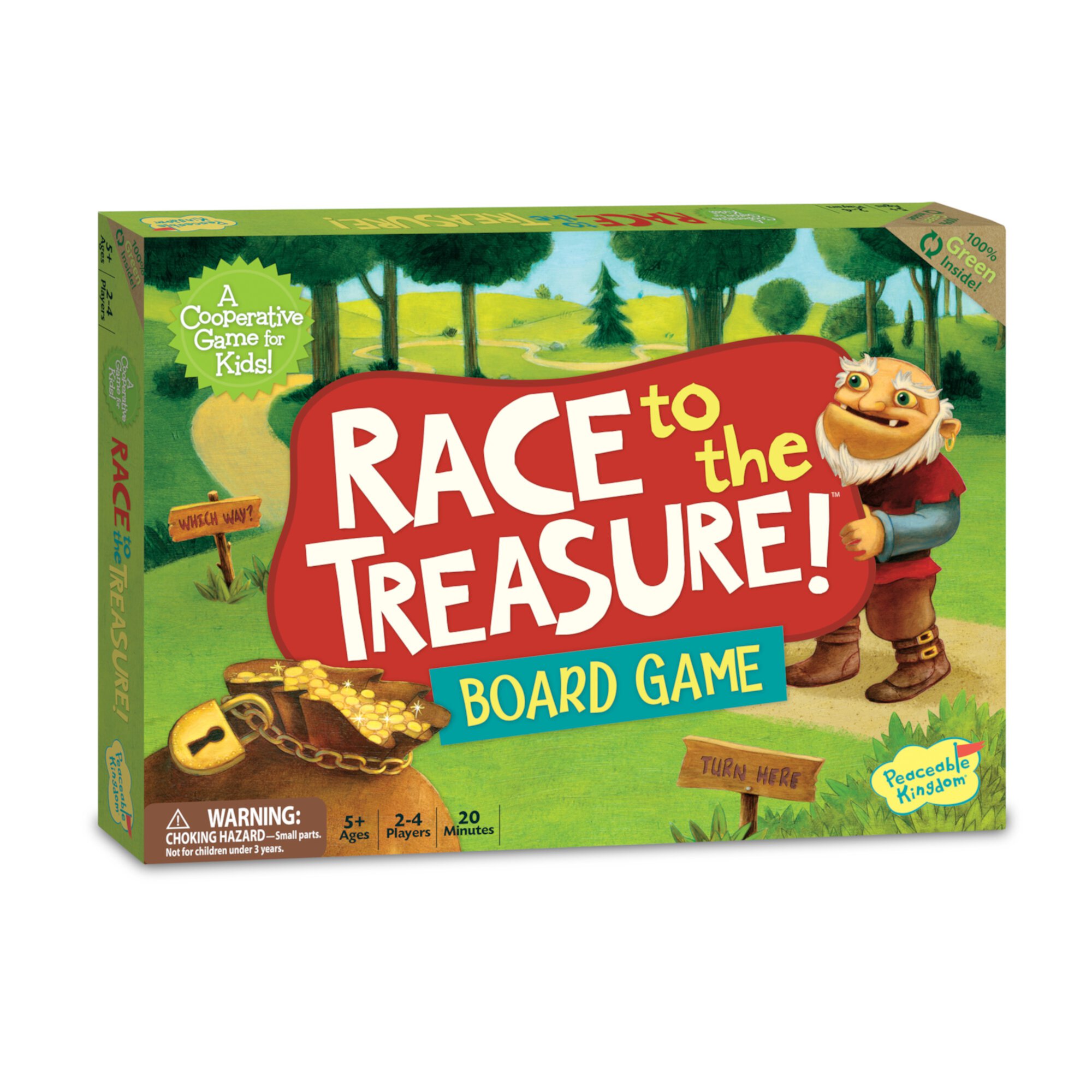 Peaceable Kingdom Race to the Treasure! Cooperative Path Building Game for 2 to 4 Kids Ages 5 and up Peaceable Kingdom