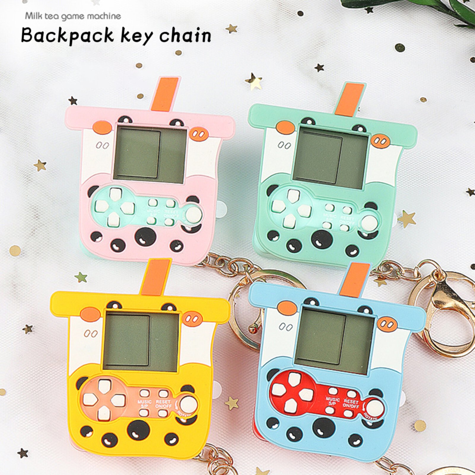 Anvazise Mini Game Console Cartoon Vintage LCD Screen Quick Response Interesting Video Game Portable Handheld Game Player with Keychain Kid Toy Blue One Size Anvazise