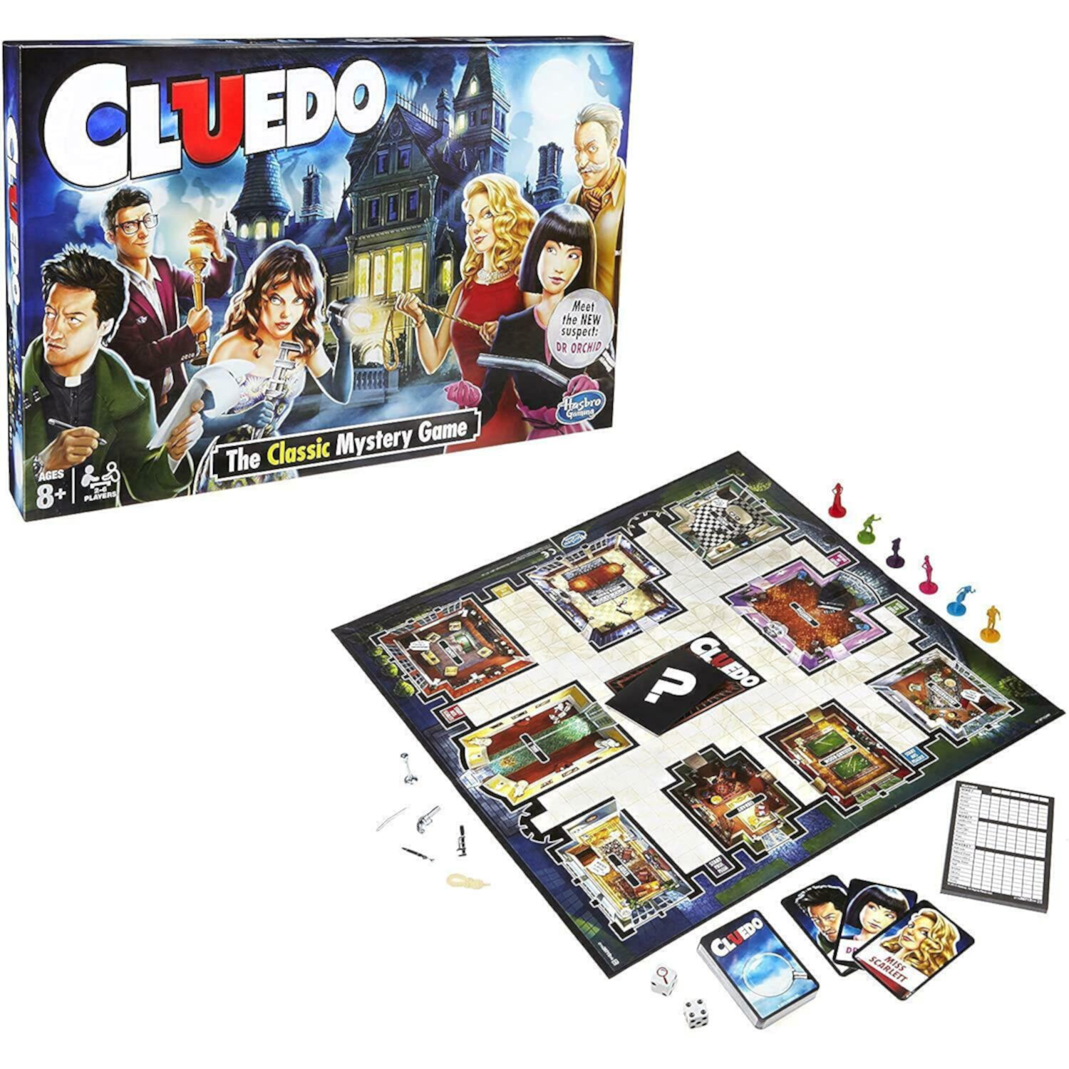 Классическая настольная игра Cluedo: 6 подозреваемых, захватывающий детективный сюжет Hasbro