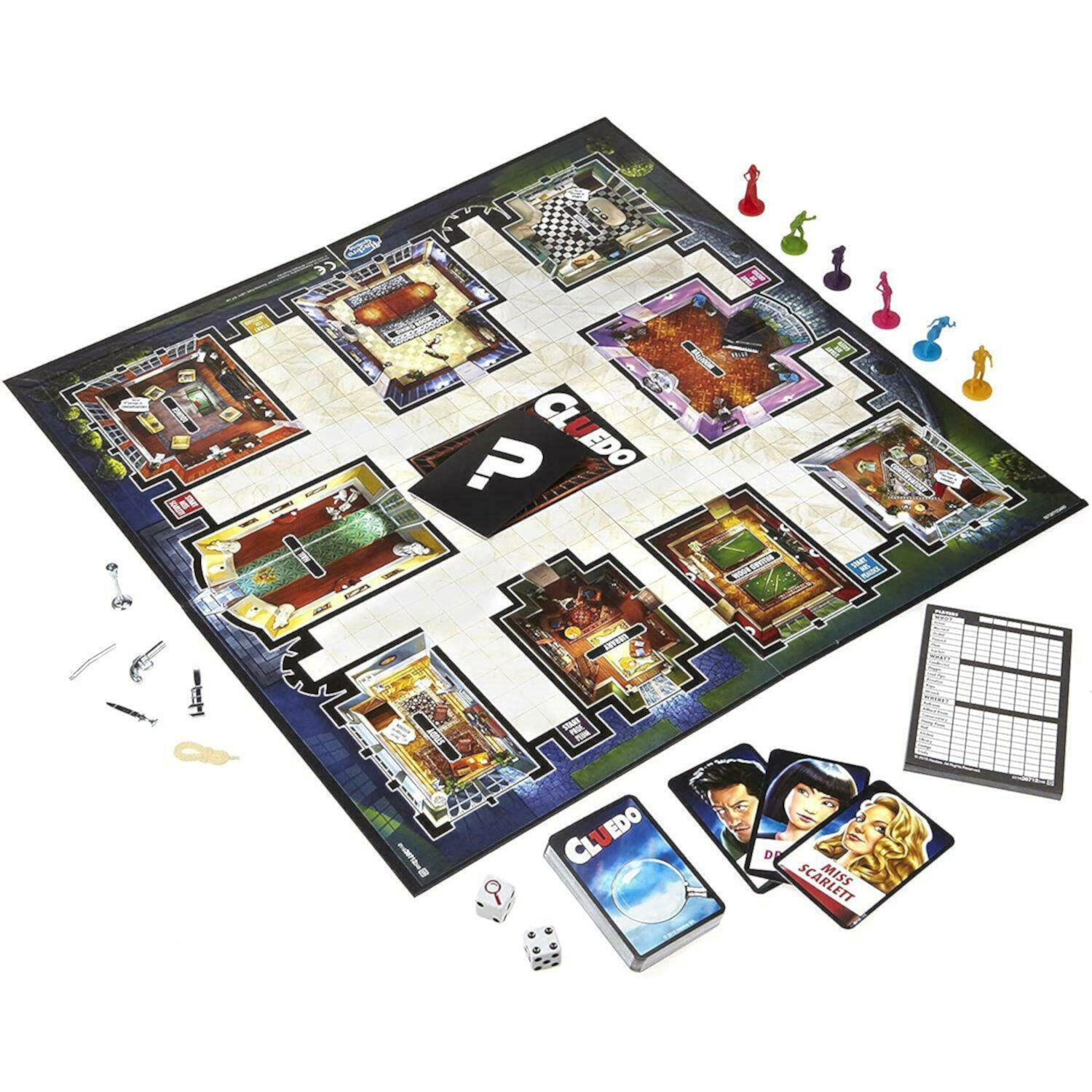 Детективная настольная игра Cluedo для детей с 6 подозреваемыми и захватывающим сюжетом Hasbro