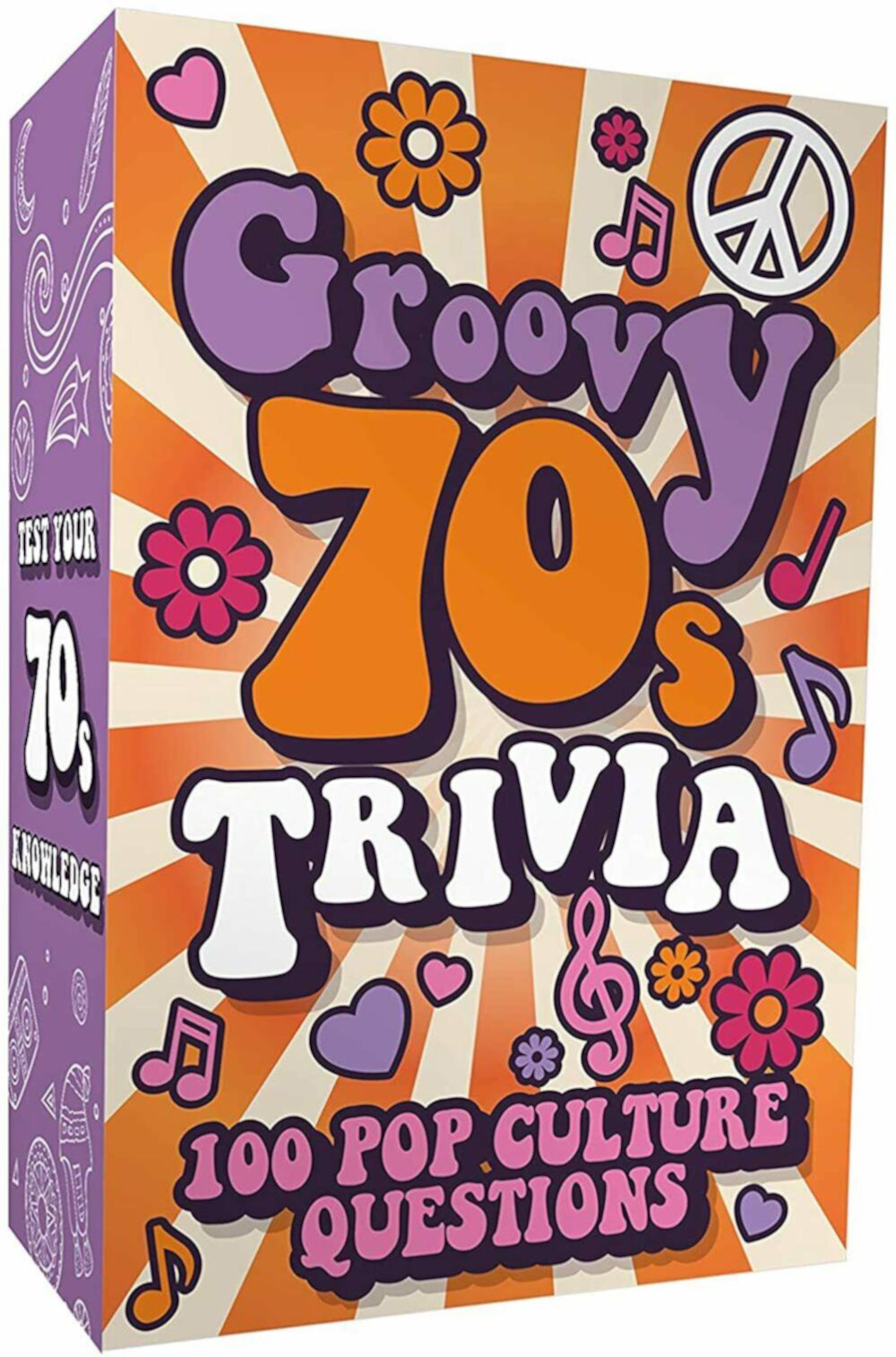 Gift Republic Groovy 70's Pop Culture Trivia Card Game 100 Questions Multicolor Gift Republic