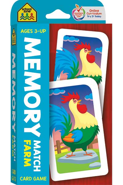 School Zone 2319670 Memory Match Farm Card Game - Case of 12 School Zone