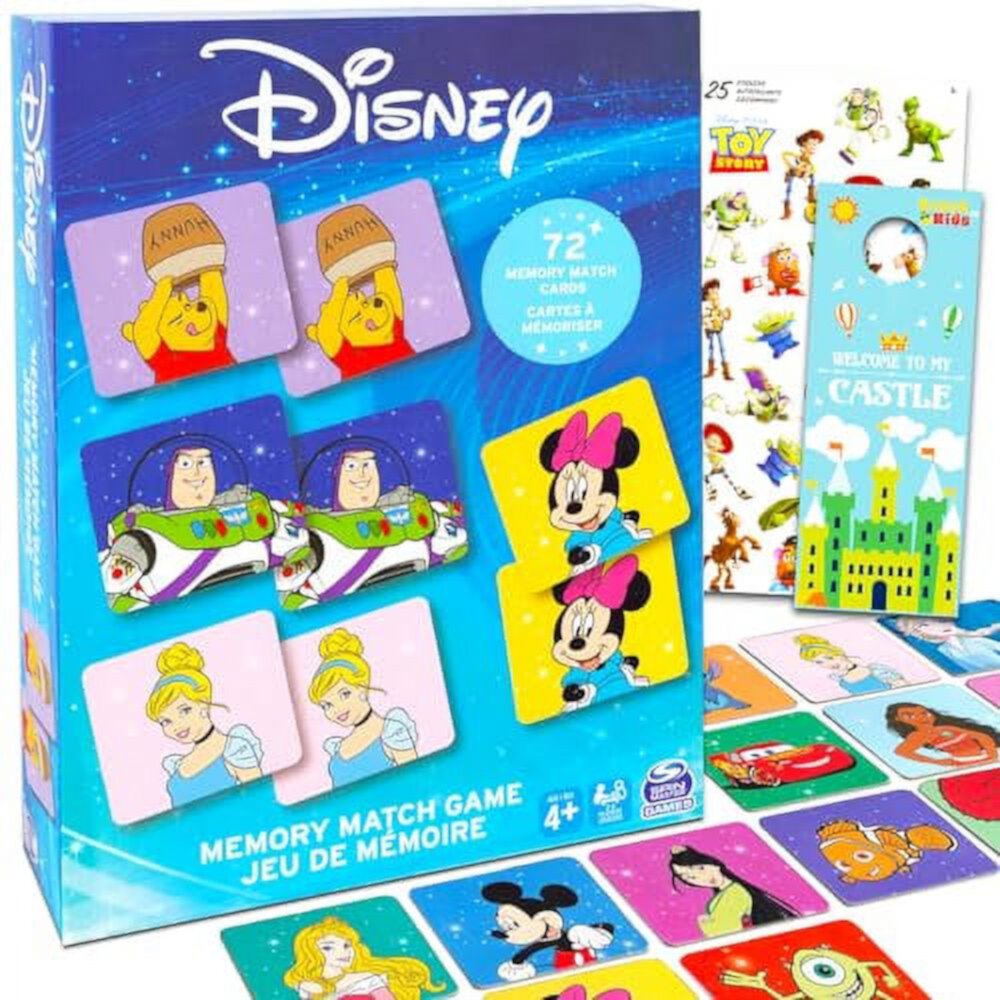 Disney Memory Matching Game Set - Featuring Minnie, Cinderella, Pooh Disney