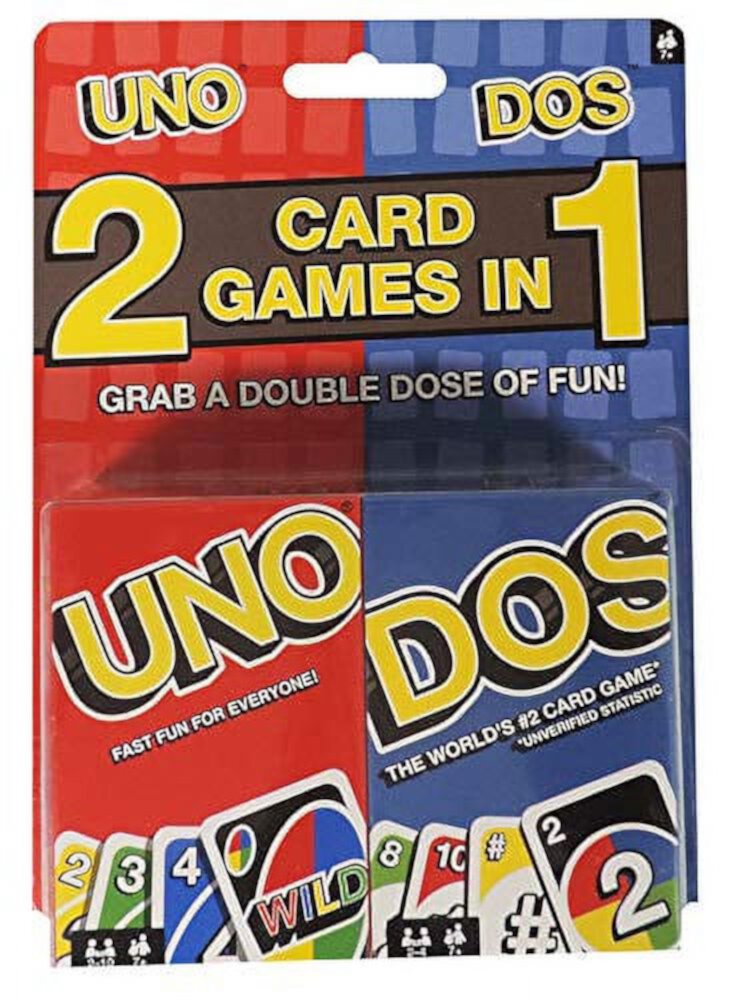 Mattel Uno Card Game and Dos Card Game Combo Pack of 2 Mattel