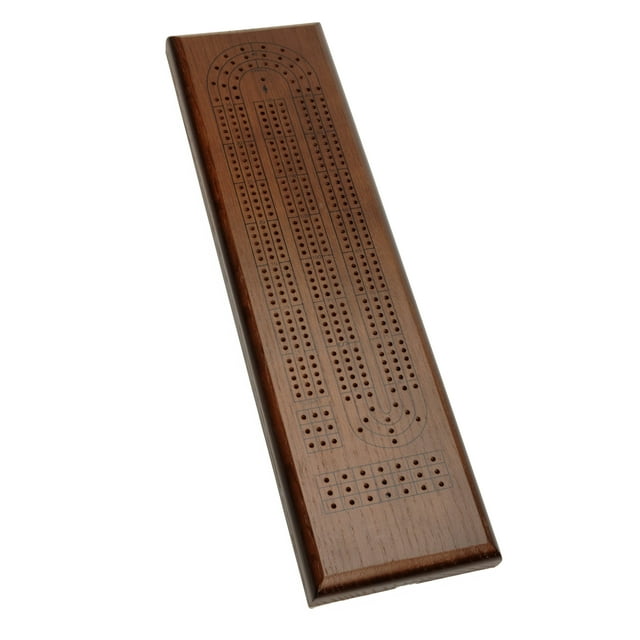 WE Games Classic Cribbage Set - Solid Wood 3 Track Board - Metal Pegs WE Games