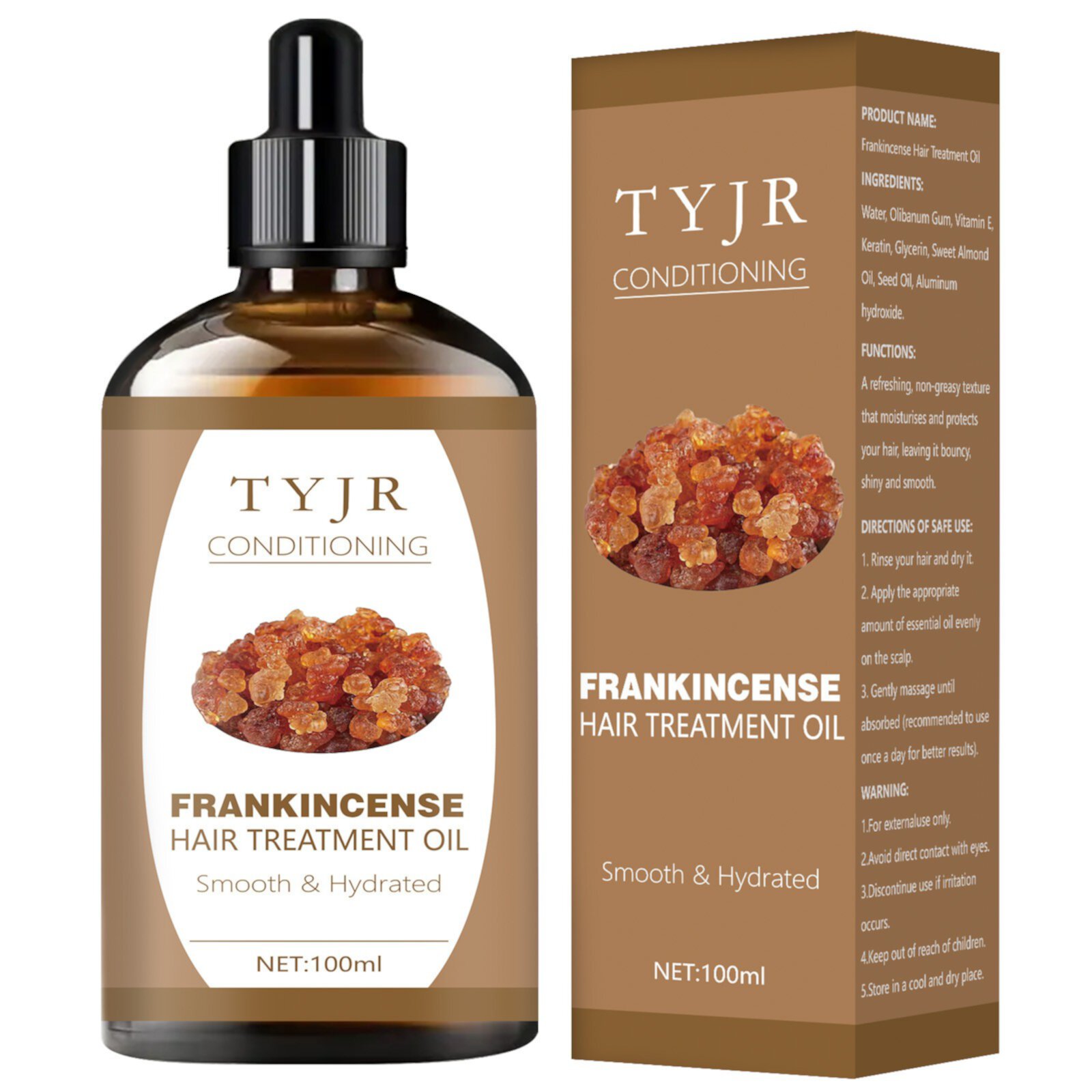 Frankincense Multiflorum Hair Oil - Hair Heat Protectant Oil for Frizz Control - Adds Hair Shine and Smooths Split Ends - Moisturizing & Strengthening Silky Oil, Sulfated-Surfactants Free (3.4 oz FSTDelivery