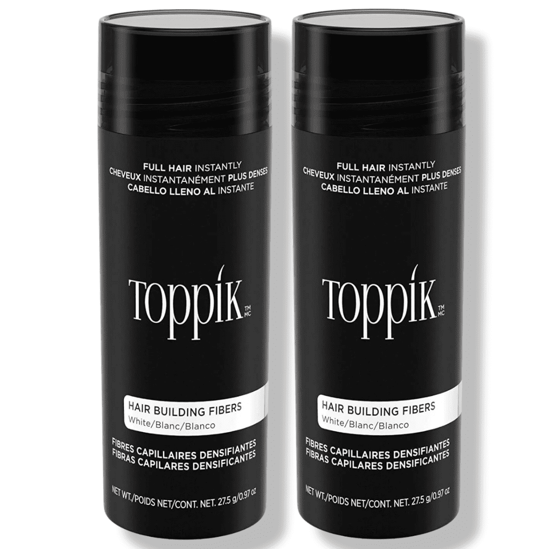 Toppik Hair Building Fibers, White, 0.97 oz - 2 Pack Toppik