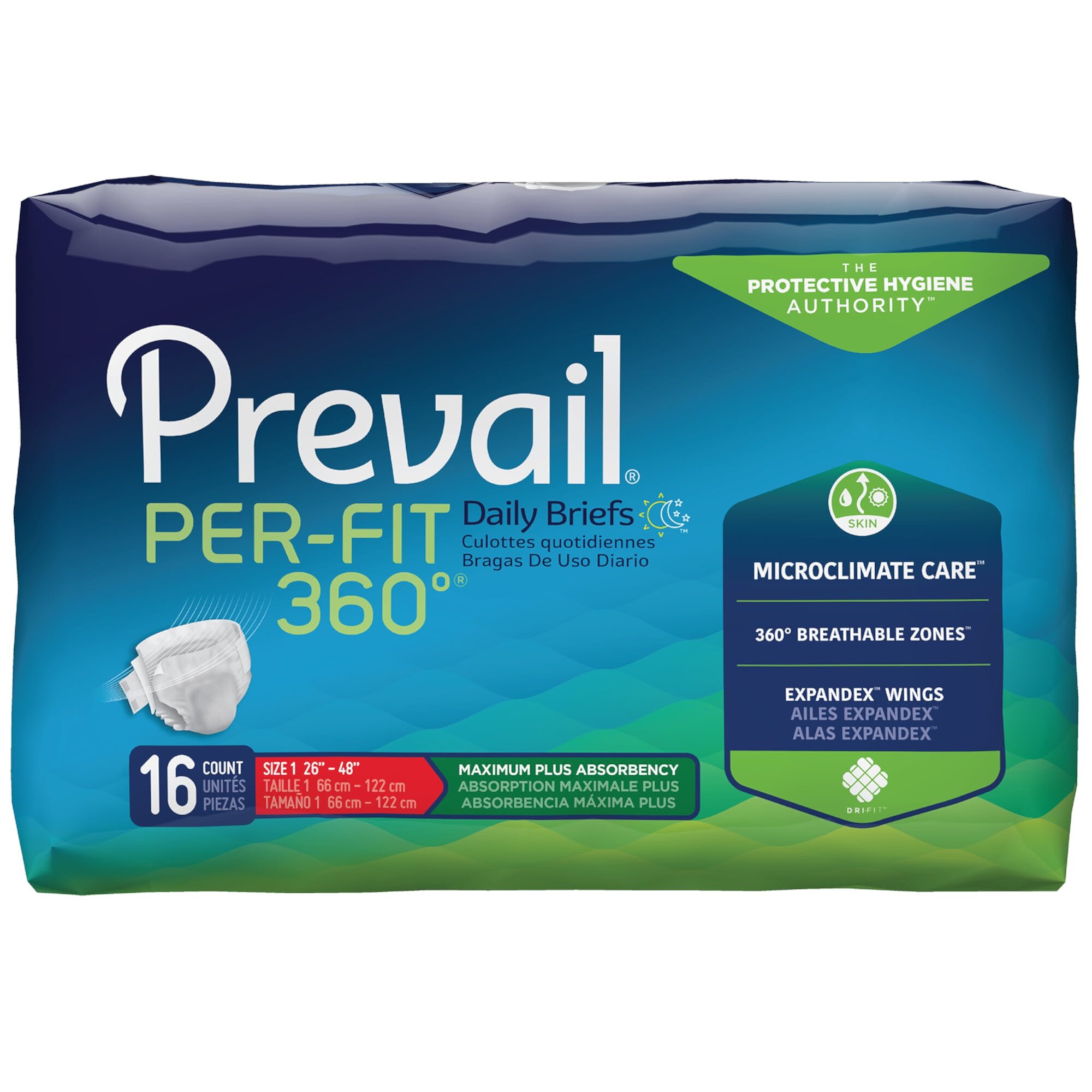 Prevail Per-Fit 360 Incontinence Brief M Winged, PFNG-012, Maximum Plus Absorbency Prevail