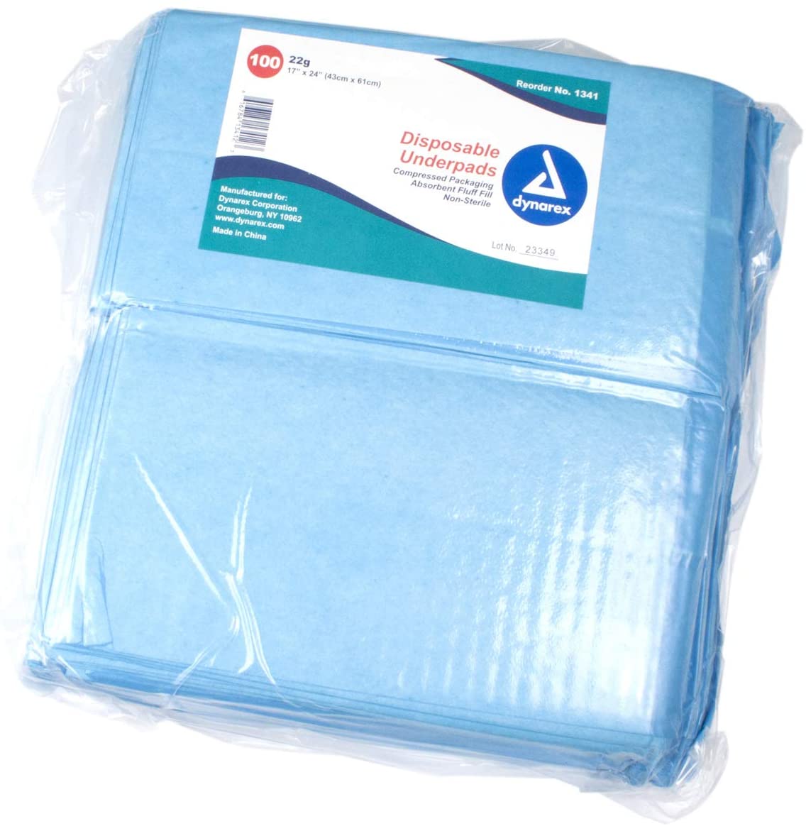 Dynarex Disposable Underpad, 17 Inches X 24 Inches, 100 Count Dynarex