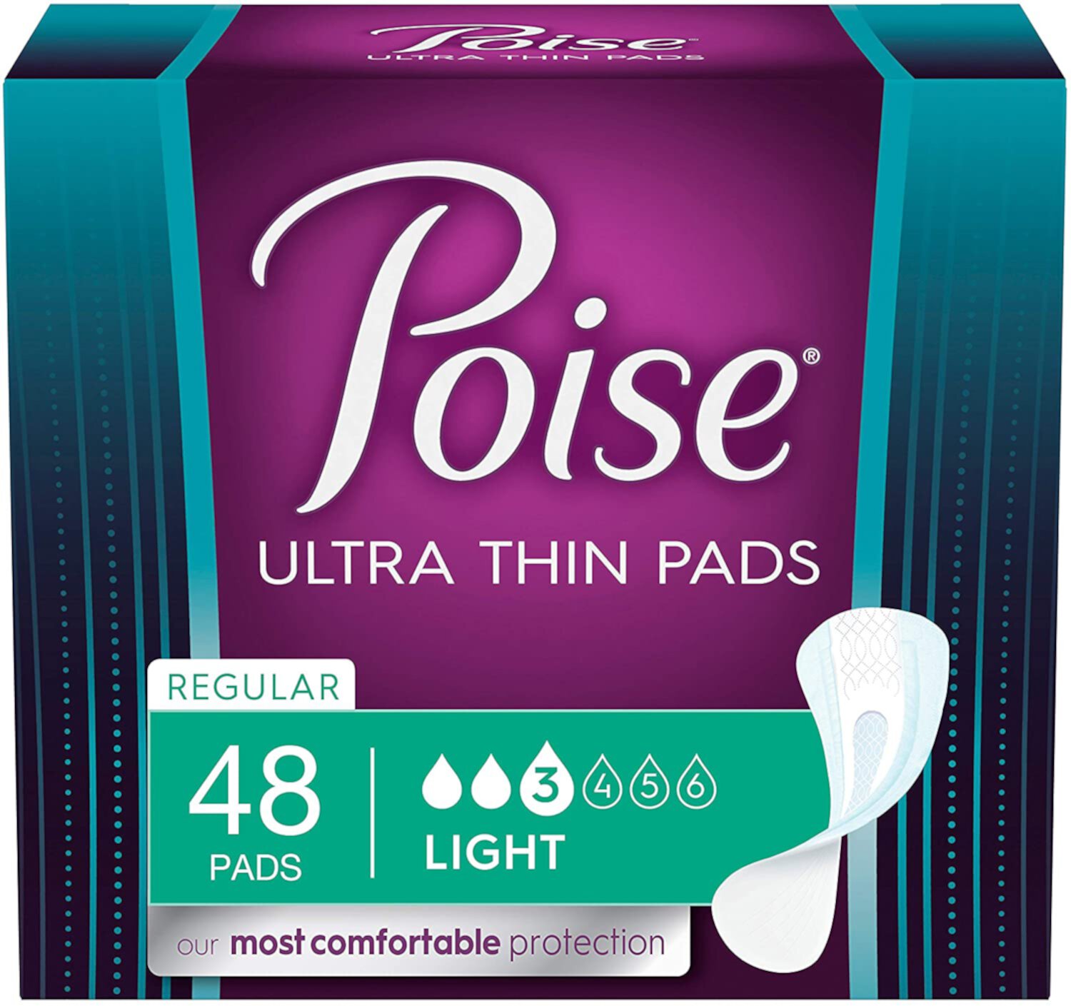 Poise Ultra Thin Incontinence Pads for Women, Light Absorbency, RegularLength, 48 Count (Packaging May Vary) Visit the Poise Store