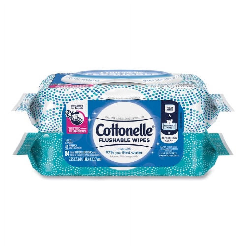 Салфетки для очищения, 1 слой, 84 шт в упаковке, 8 упаковок, однорукие Cottonelle