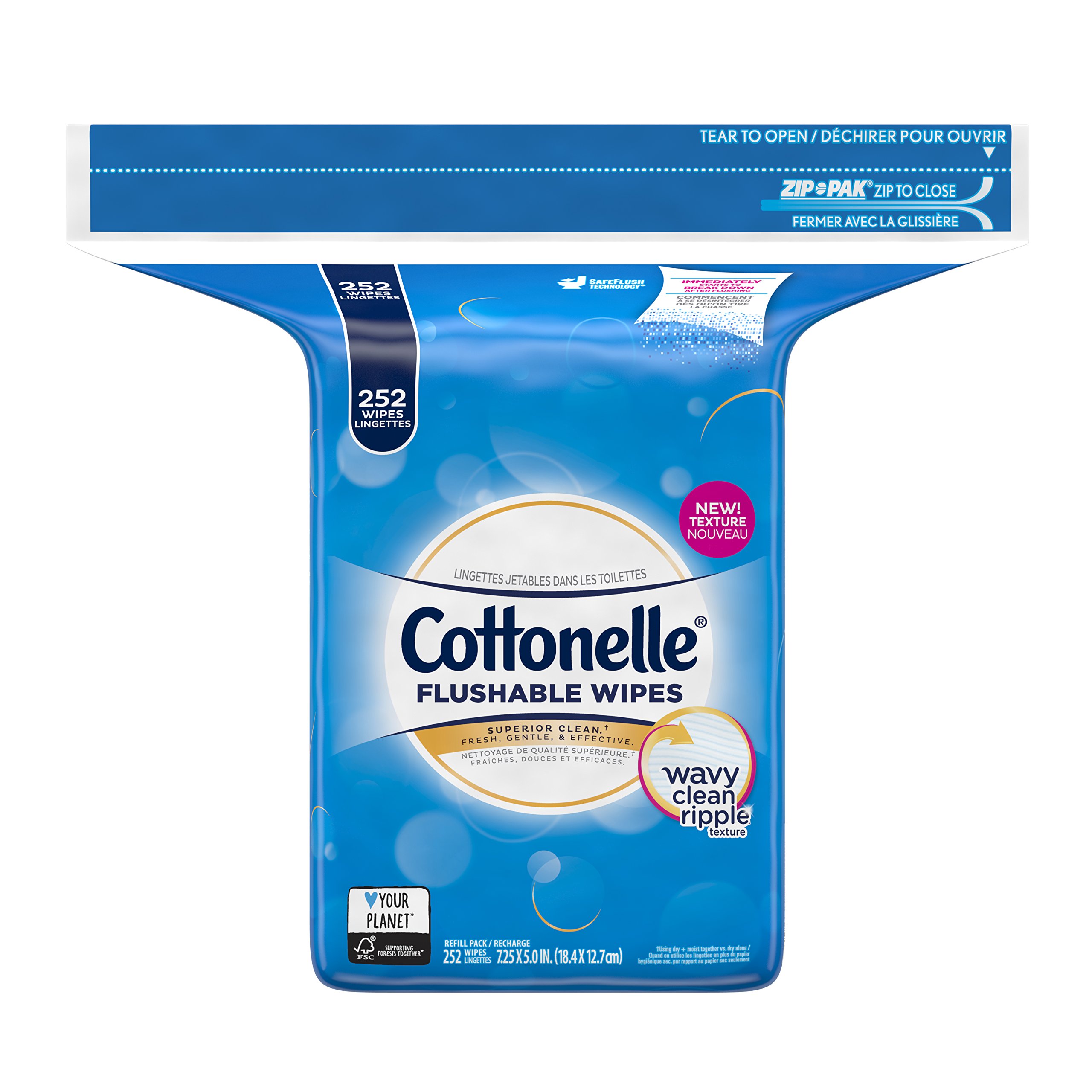 Салфетки для чистоты 252 шт в упаковке для взрослых Cottonelle