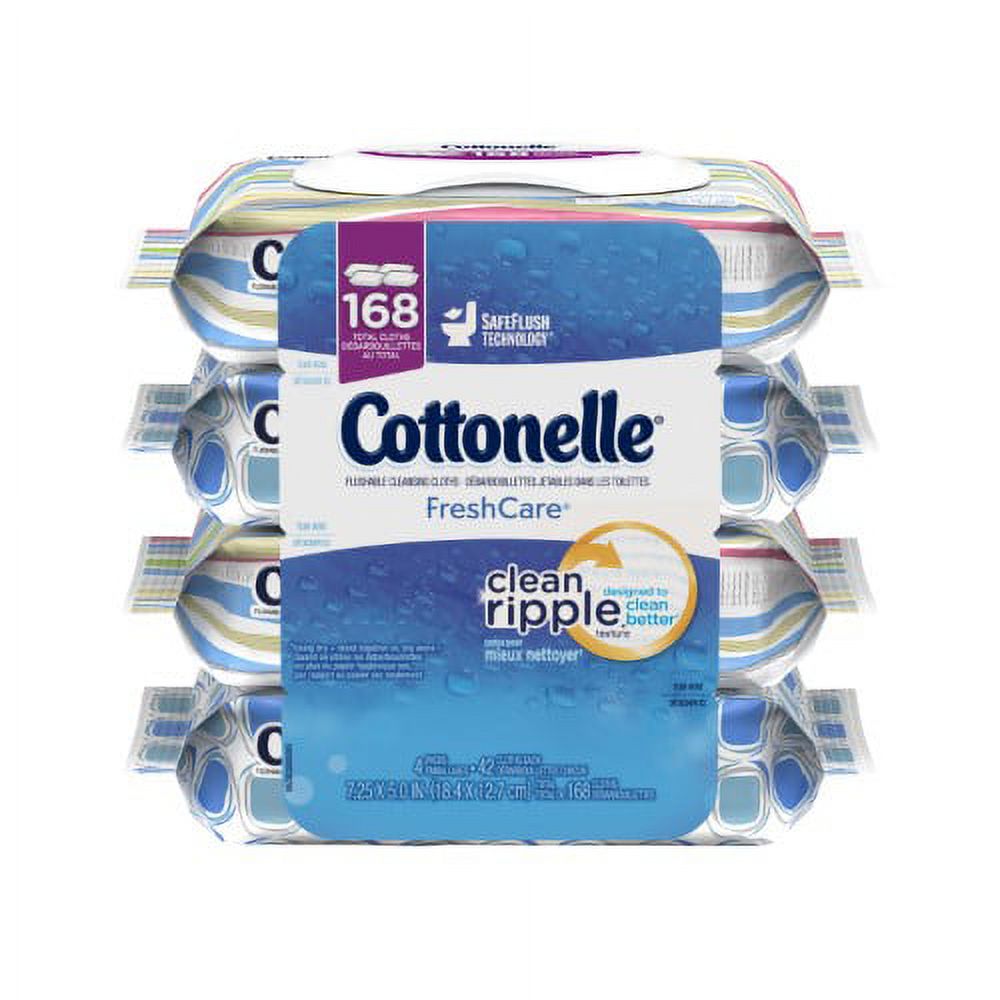 Смываемые очищающие салфетки 42 шт, 100% биоразлагаемые Cottonelle