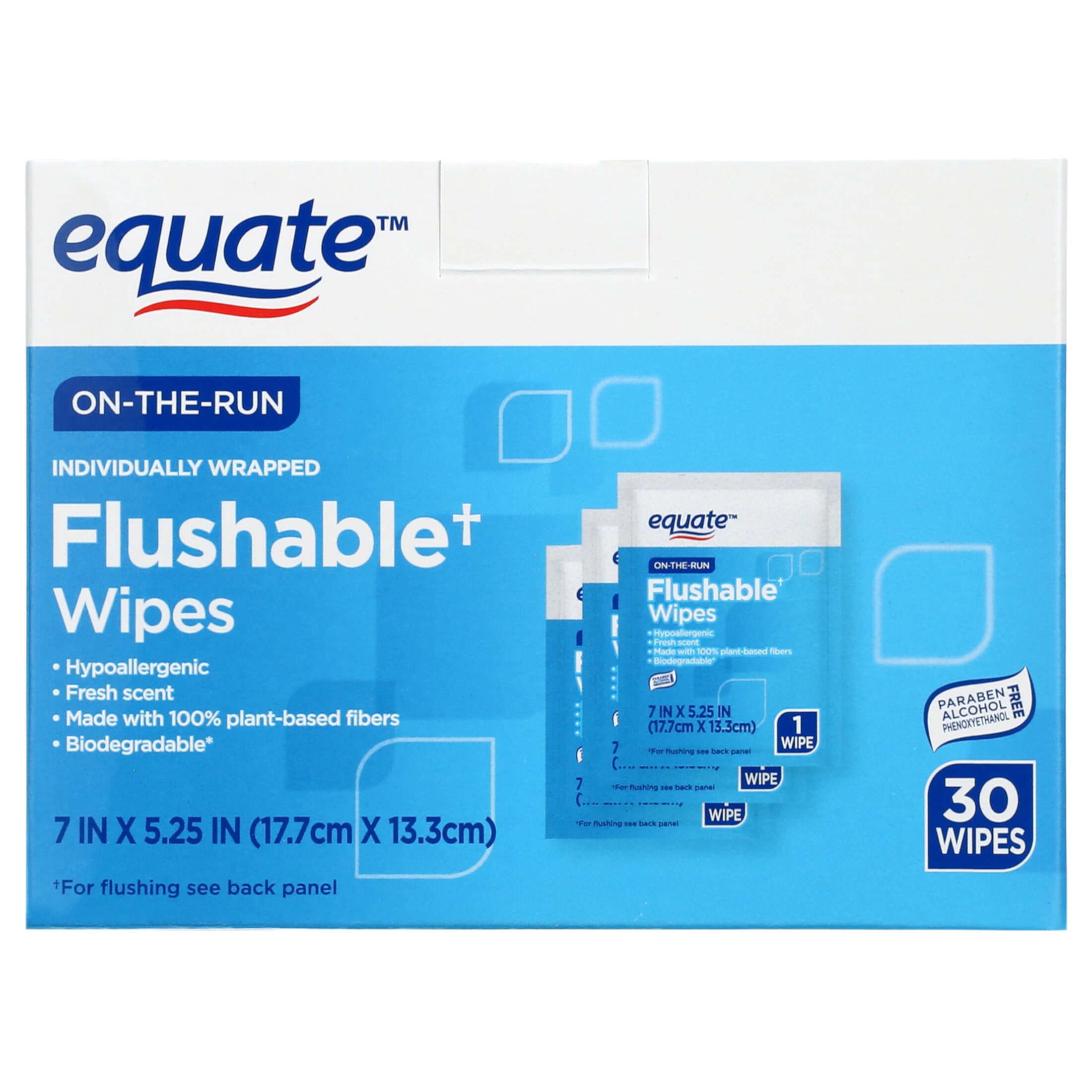 Equate 30 Count Scented Flushable Wipe Singles Equate