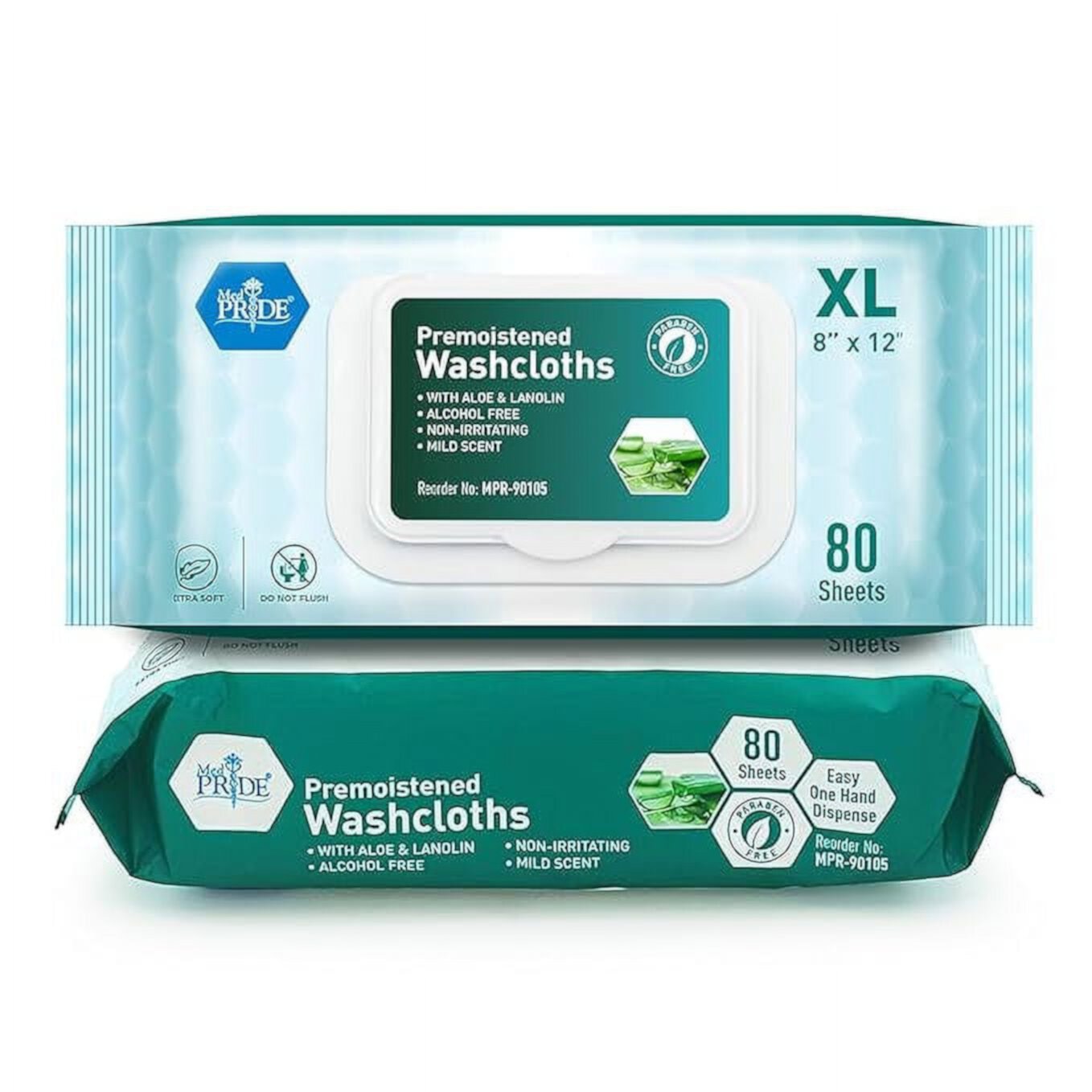 MEDPRIDE Disposable Washcloths for Adults Wet Wipes for Sensitive Skin, 8” x 12” 480-Pack MedPride