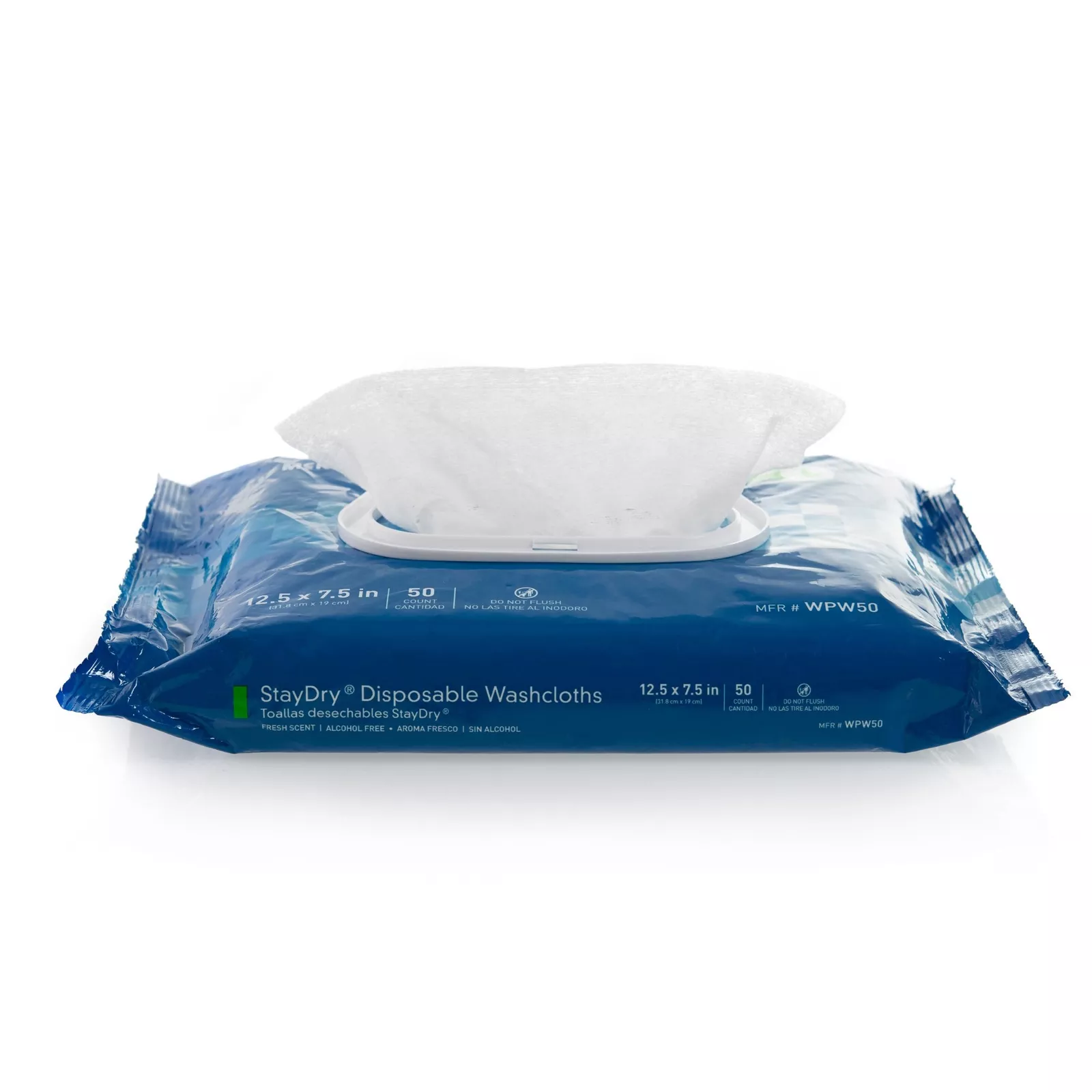 Allure McKesson StayDry Personal Wipe Incontinence Washcloth with Aloe - 12 Packs of 50 Allurez