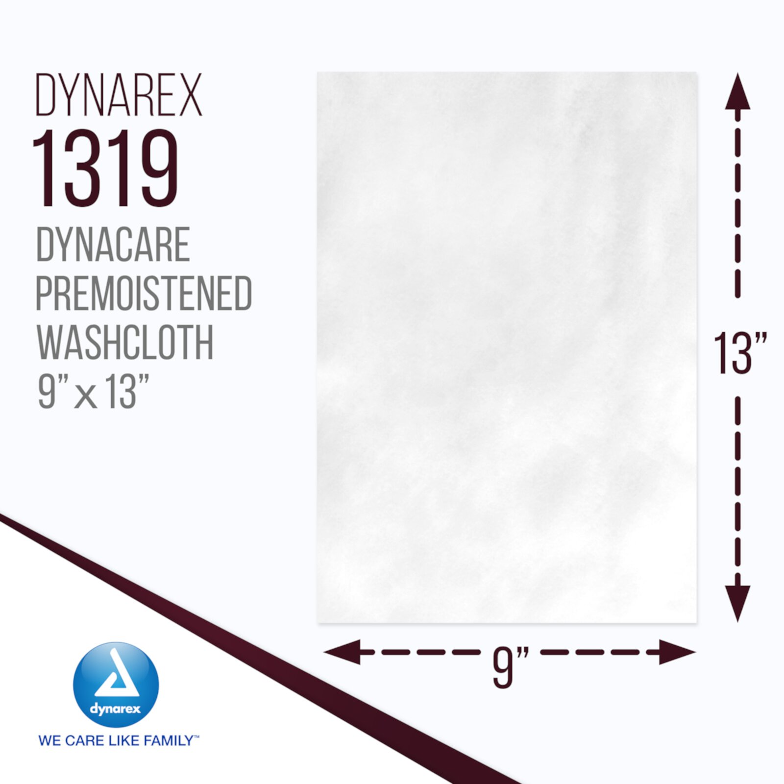 Dynarex Personal Cleansing Wipe 9 x 13" 1319, 512 Wipes Dynarex