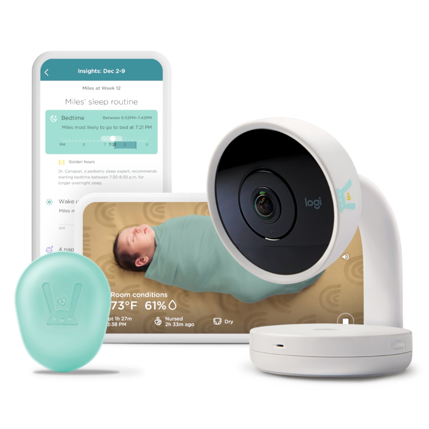 Lumi by Pampers Smart Baby Monitor Plus Sleep System Complete Bundle Pampers