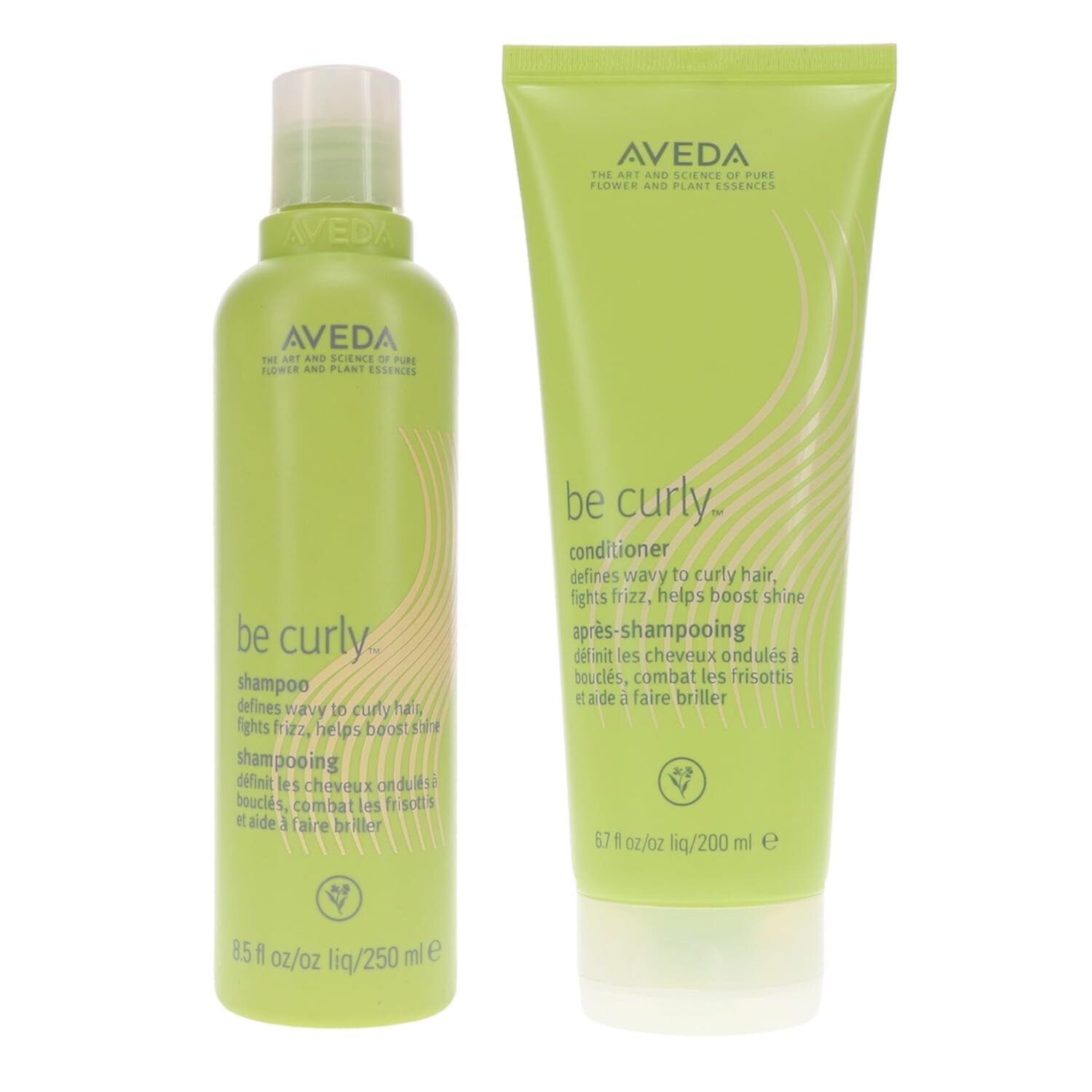 Aveda Be Curly Shampoo 8.5oz & Curly Conditioner 6.7oz for Curly Hair Set Aveda